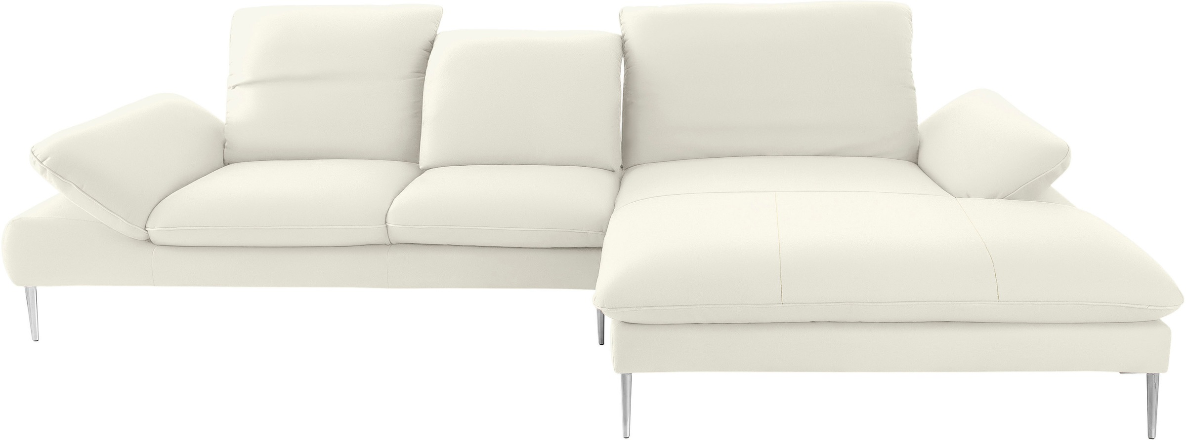 W.SCHILLIG Ecksofa »enjoy&MORE, Designsofa, bequem, zeitlos und elegant, L-Form«, mit Sitztiefenverstellung, Füße Chrom glänzend, Breite 340 cm