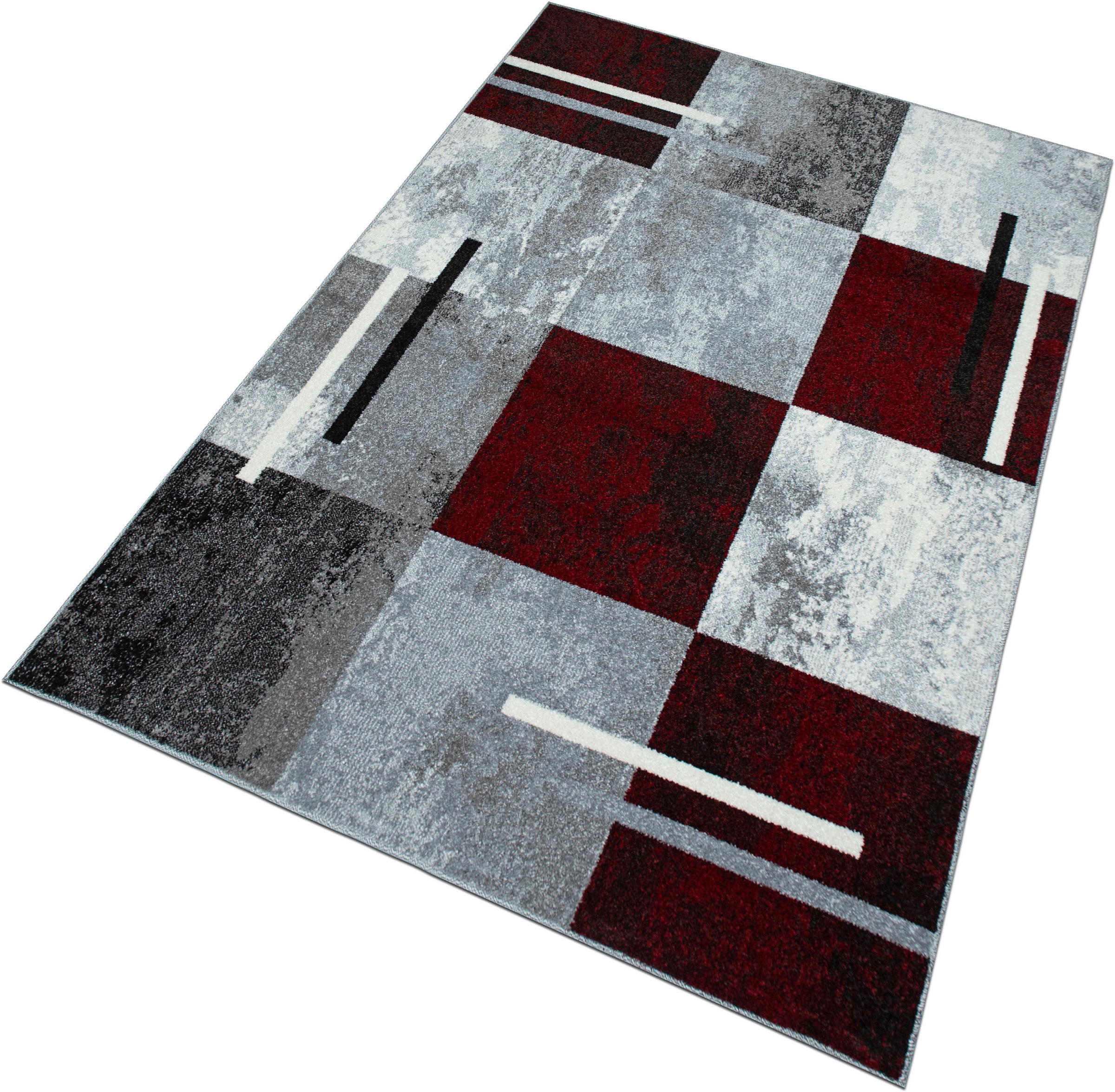 OTTO home Teppich »Cube, Karo Muster mit 3D-Design« rechteckig 9 mm Höhe Kasten, geometrisch, Patchwork, Wohnzimmer, Schlafzimmer