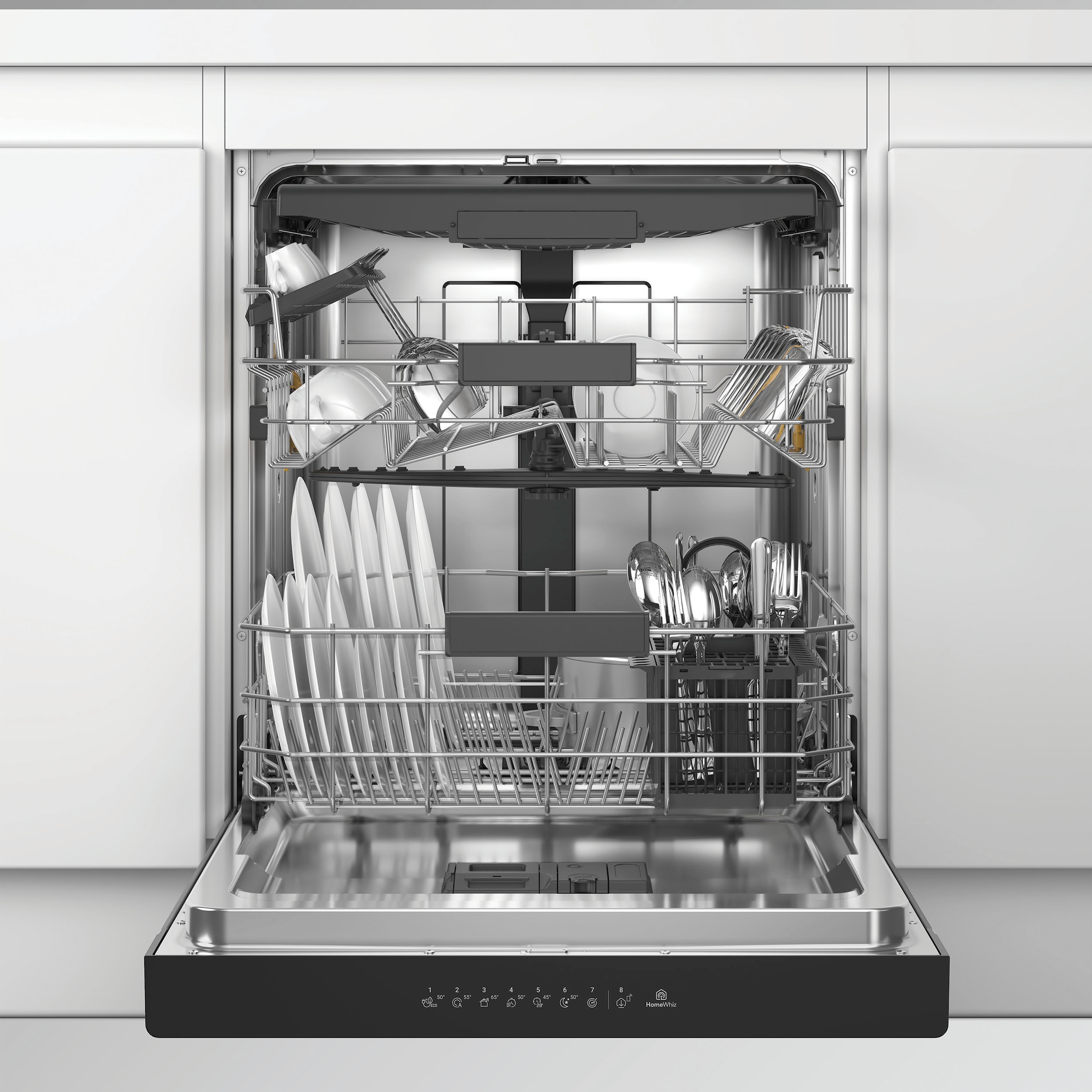 BAUKNECHT Unterbaugeschirrspüler »OBUC Ecosilent2 7540« 8,9 l 14 tlg. Maßgedecke ActiveDry – automatische Türöffnung für bessere Trocknungsergebnisse