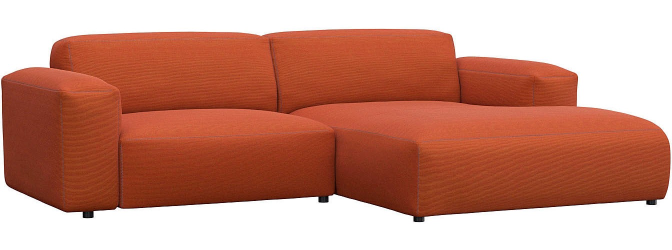 FLEXLUX Ecksofa »Lucera Chaislongue rechts oder links, L-Form, bequem«, modern & anschmiegsam, Kaltschaum, Stahl-Wellenunterfederung