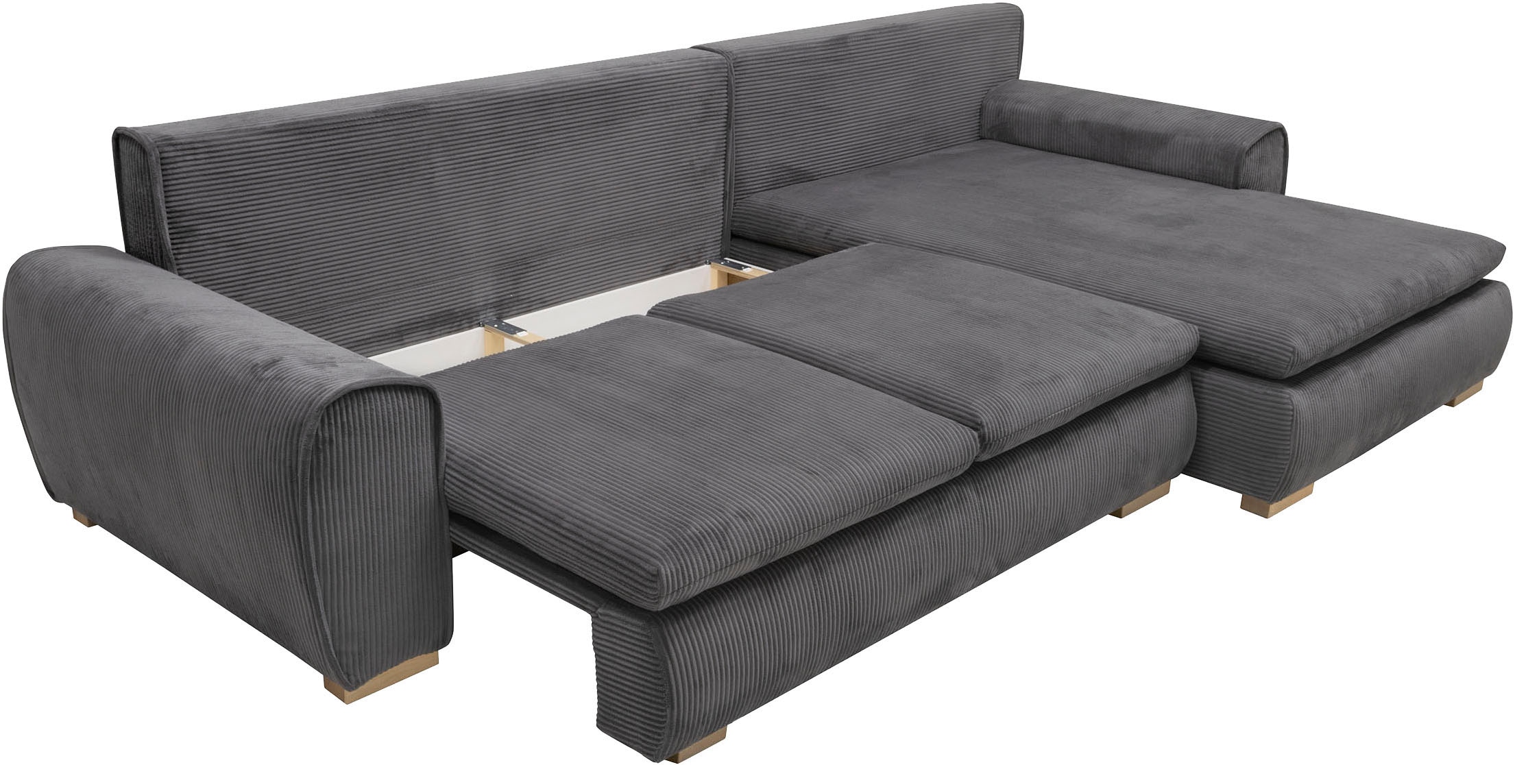 Home affaire Ecksofa »Cara Mia«, Cord Bezug, inkl. Schlaffunktion und Stauraum