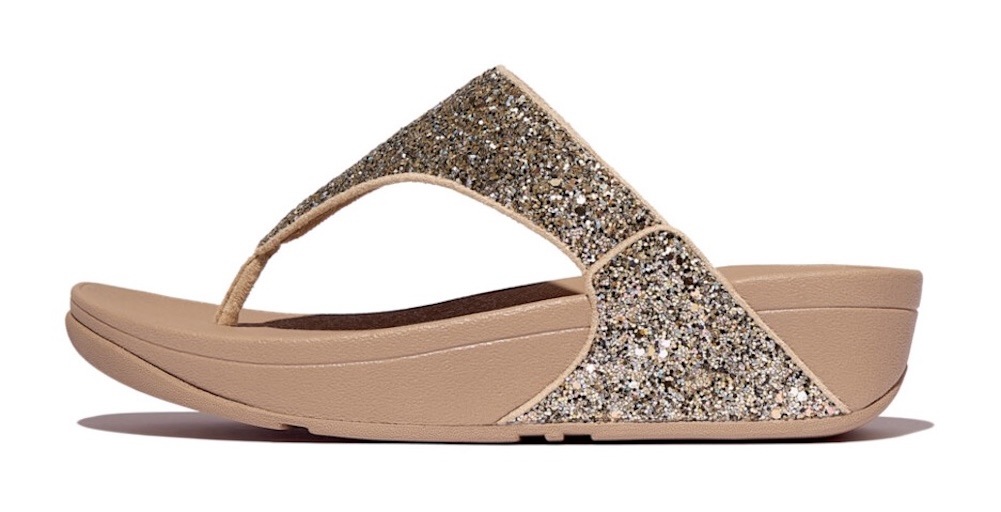 Fitflop Zehentrenner »LULU MULTI-TONAL GLITTER TOE«, Badeschuh, Slides, Sandale mit Glitter