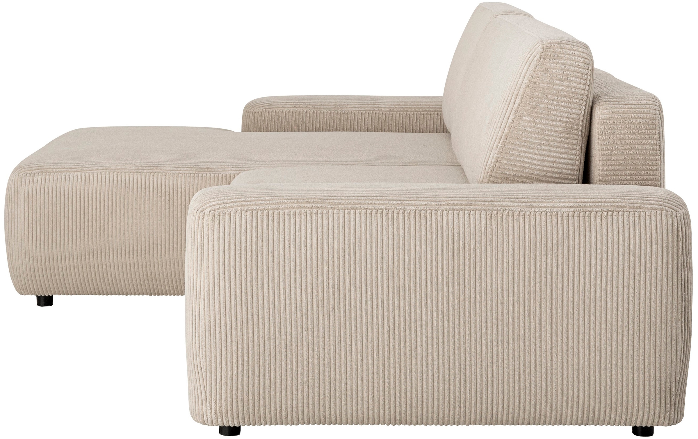 INOSIGN Ecksofa »TORGE (264cm), Schlafsofa in Cord, Samtvelours o Struktur fein, L-Form«, Schlaffunktion, Bettkasten, Liegefläche: 125/210 cm