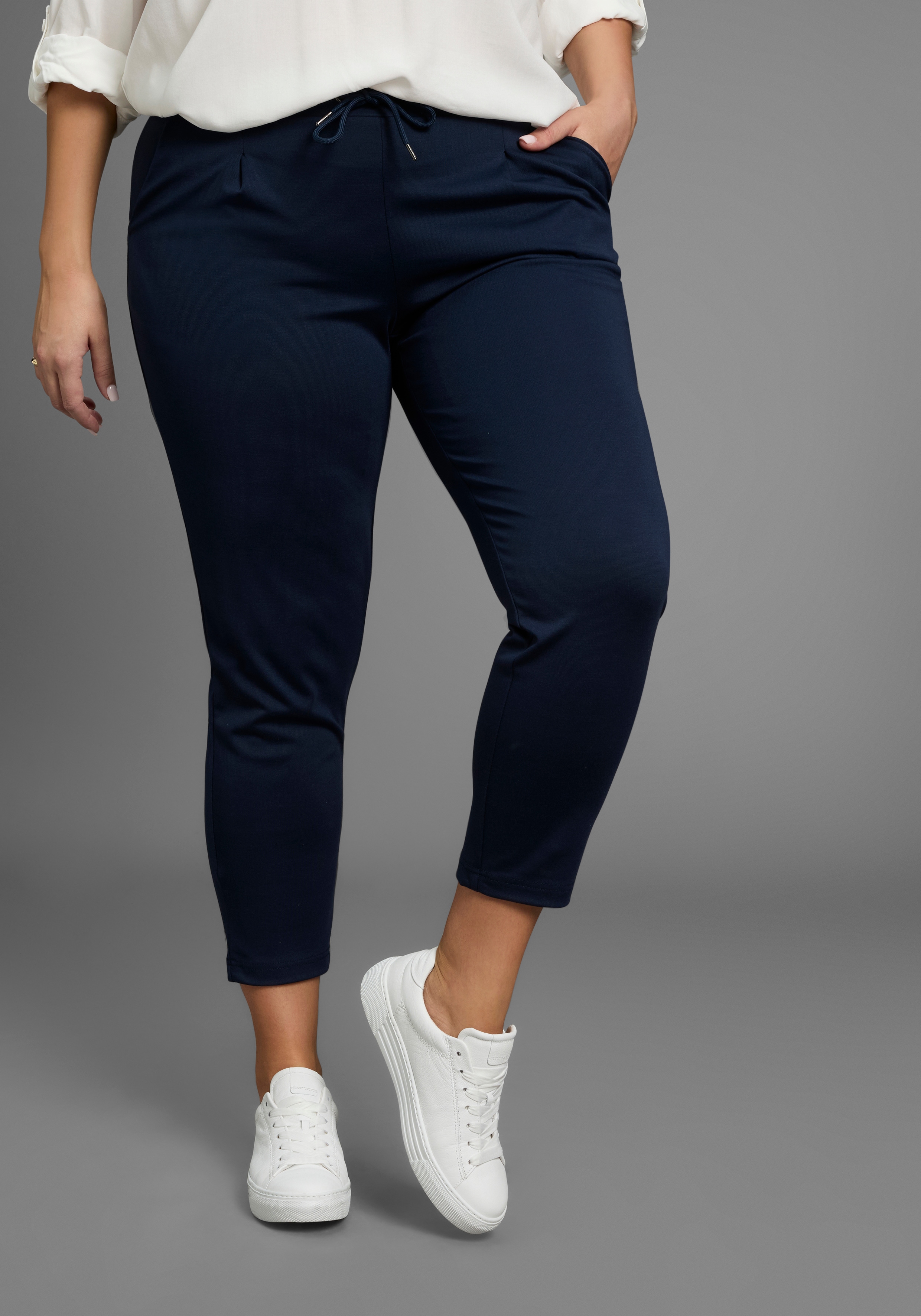 Laura Scott CURVE Jogger Pants "Große Größen" im sportiven Look aus formstabilem, elastischem Stoff