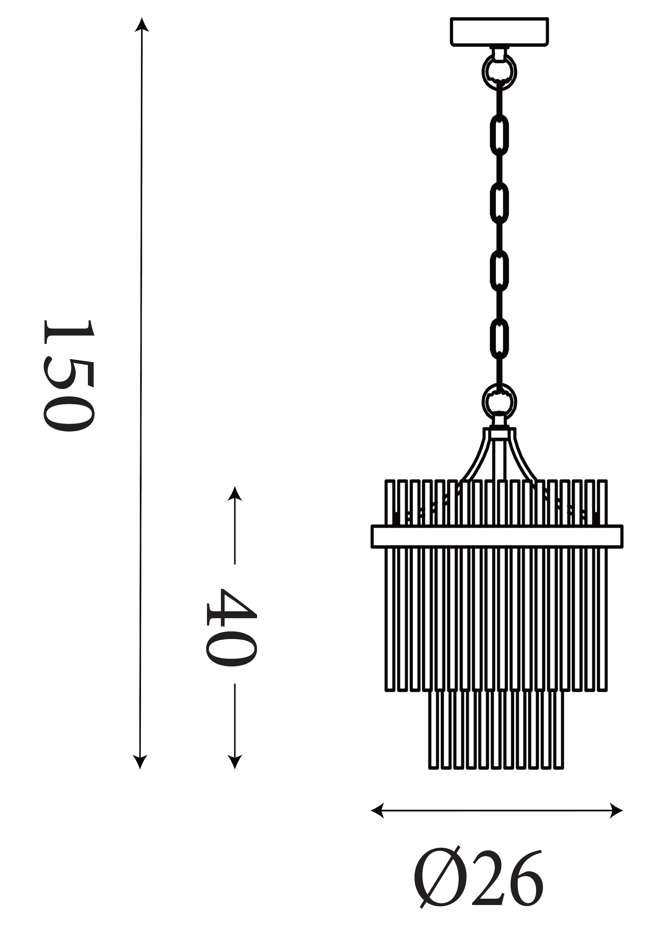 Searchlight Pendelleuchte »Lara 1Lt Pendelleuchte, Goldenes Metall mit klaren Glasstangen« E27 1 Stk.