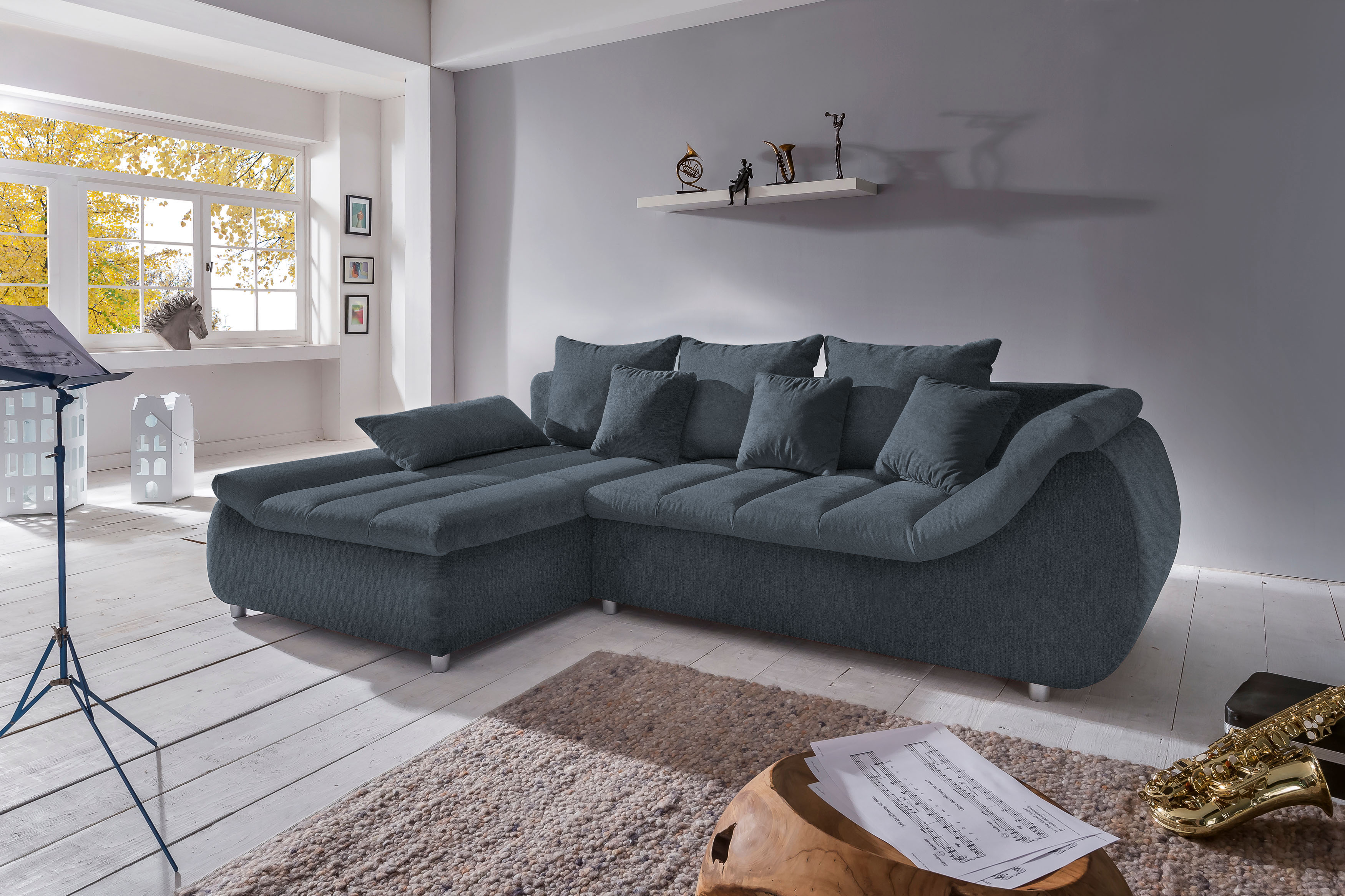 Home affaire Ecksofa "Imola, bequem, aktuelle Steppung im Sitz, L-Form, Breite 270cm" wahlweise mit Bettfunktion, OTTOs Choice