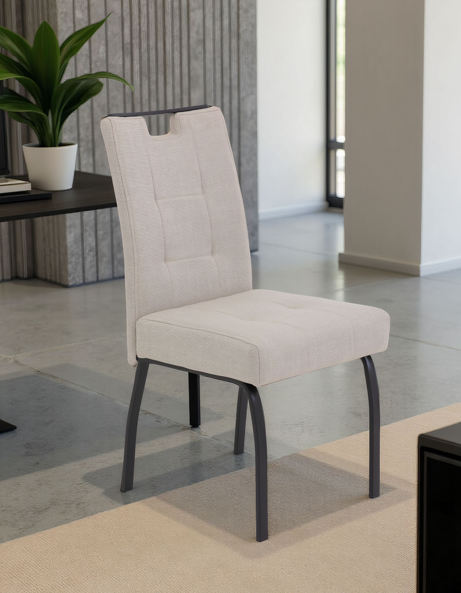 HELA 4-Fußstuhl »LINZ, Esszimmerstuhl, Komfortstuhl«, (Set), 2 St., Microfaser-Webstoff, XL-Sitz,elegante Griffleiste,Komfortsitz mit Federkern,140kg belastbar