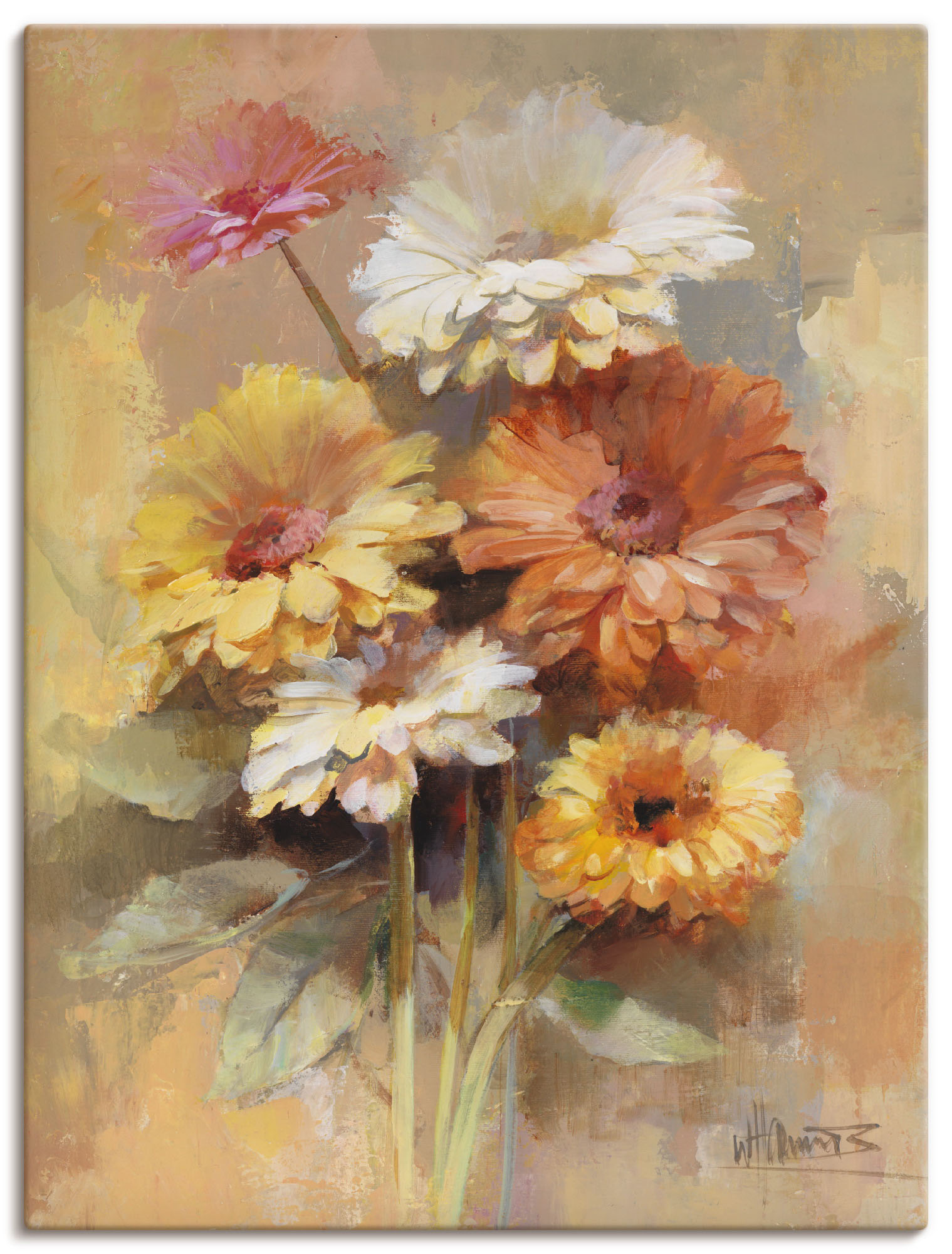 Artland Leinwandbild "Blumenstrauß I" Blumen 1 Stk. tlg. auf Holzrahmen gespannt