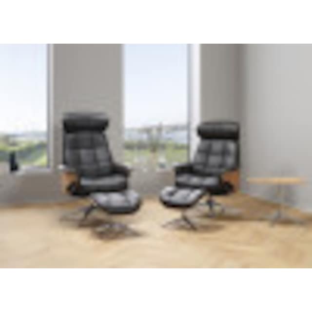 FLEXLUX Relaxsessel »Relaxchairs Skagen«, Relaxfunktion & Kopf-  Rückenverstellung, Arml. Eiche, Fuß Alu, M | BAUR