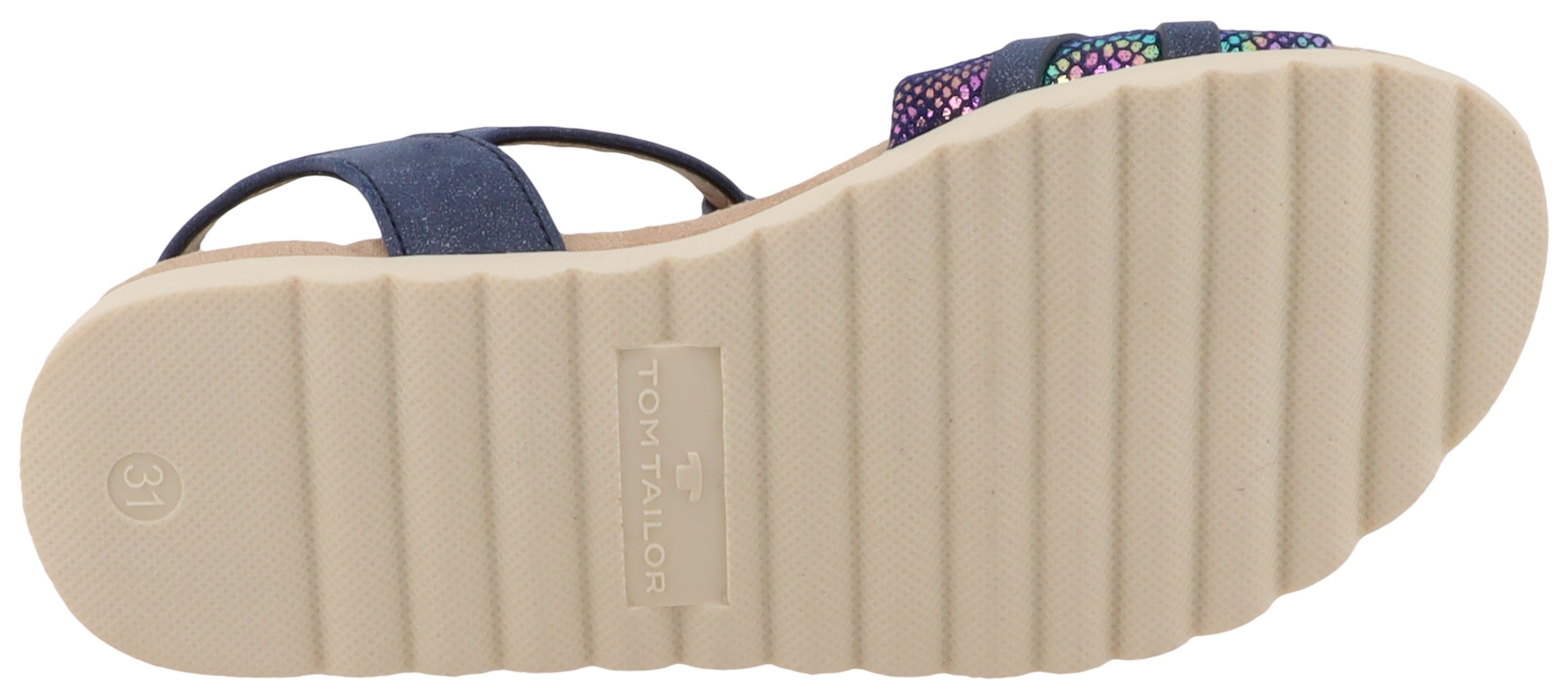 Thumbnail - TOM TAILOR Riemchensandale "Nani" Plateau, Sandalette mit Raffungen und Kontrastbesatz