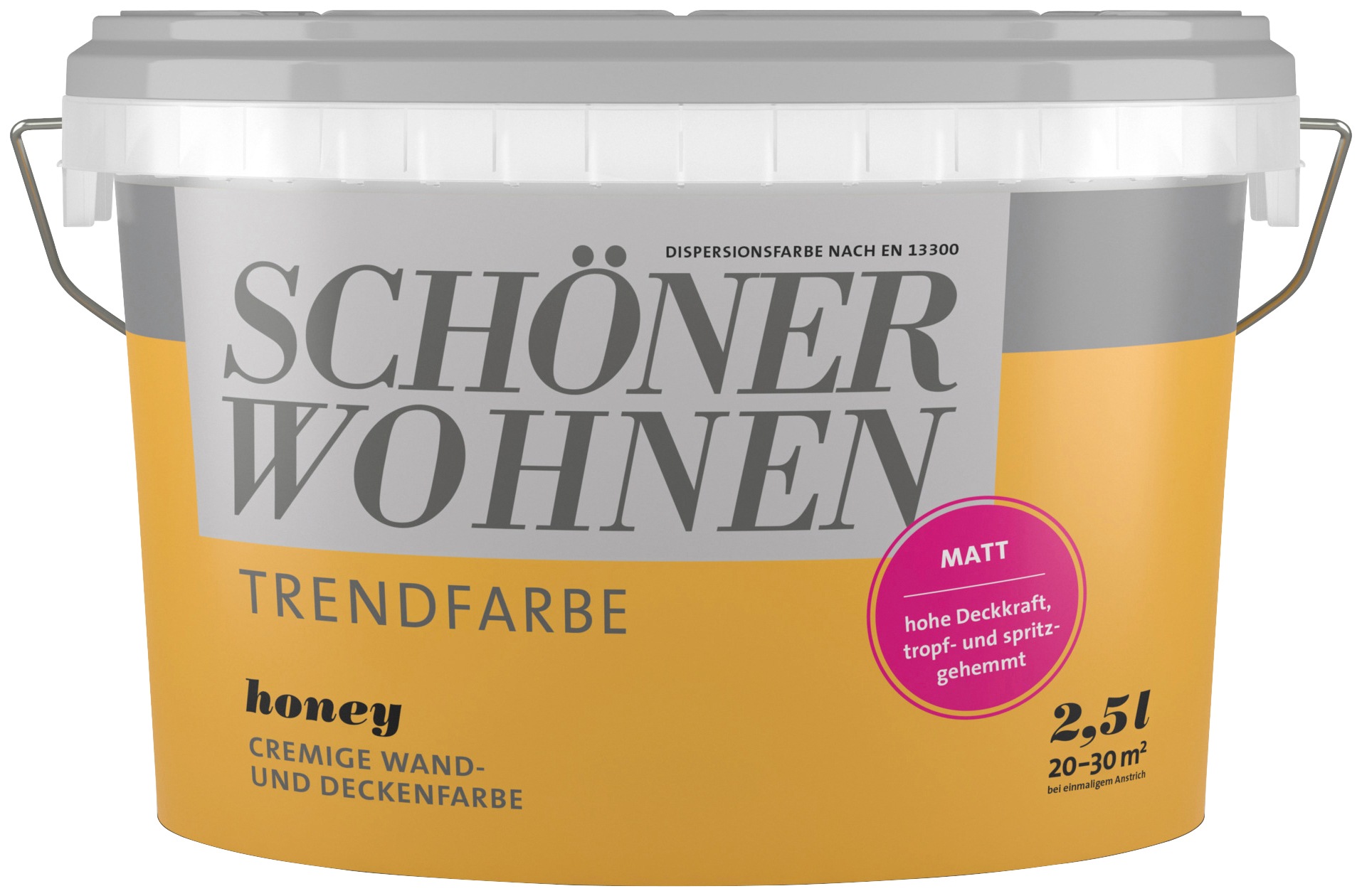 SCHÖNER WOHNEN FARBE Wand- und Deckenfarbe »TRENDFARBE, matt«, 2,5 Liter, Honey, hochdeckende Wandfarbe - für Allergiker geeignet
