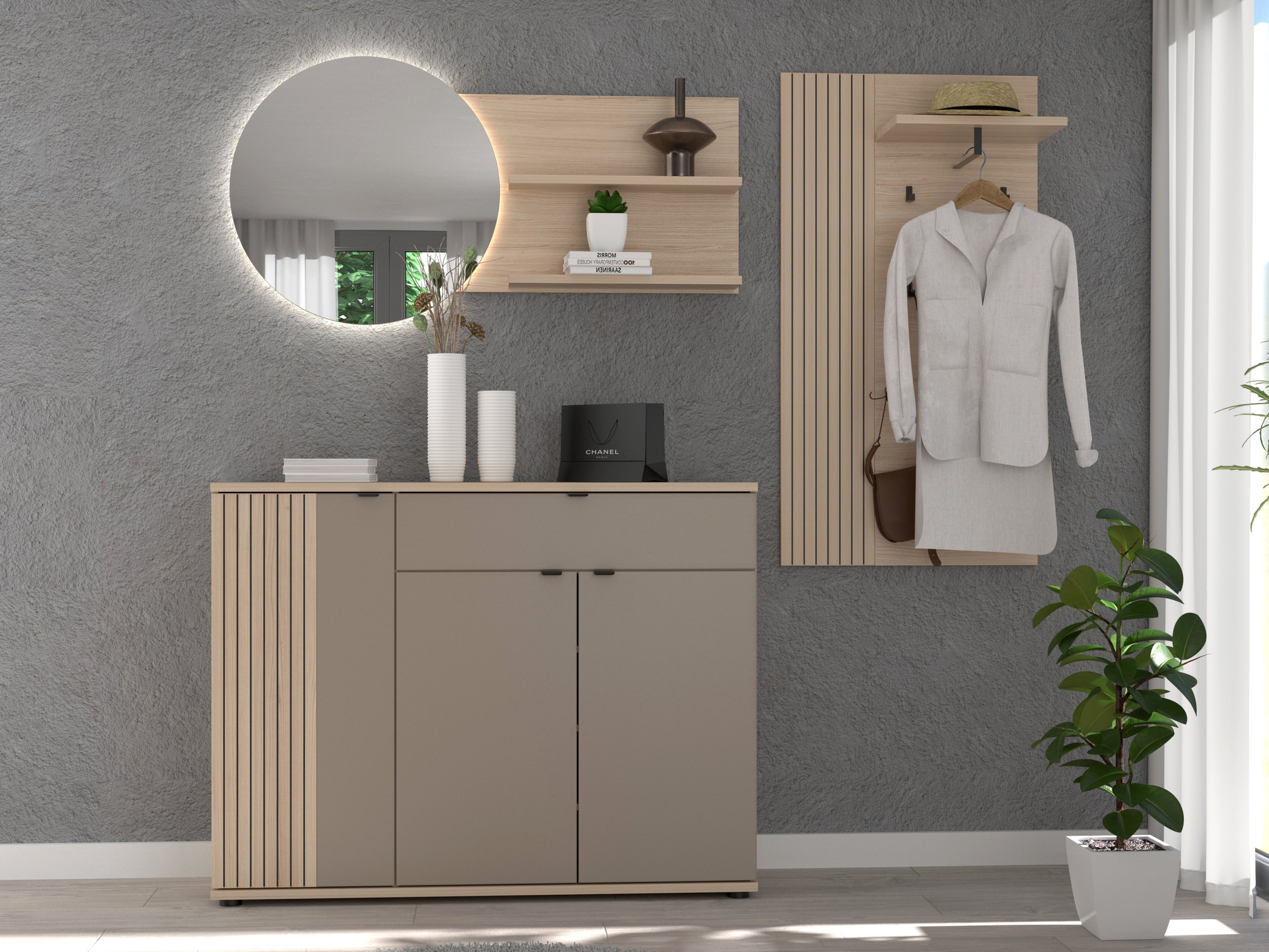 Innostyle Garderobenpaneel "Pisa Garderobenpaneel" 1 Stk. tlg. 1Boden, 4 Ha günstig online kaufen