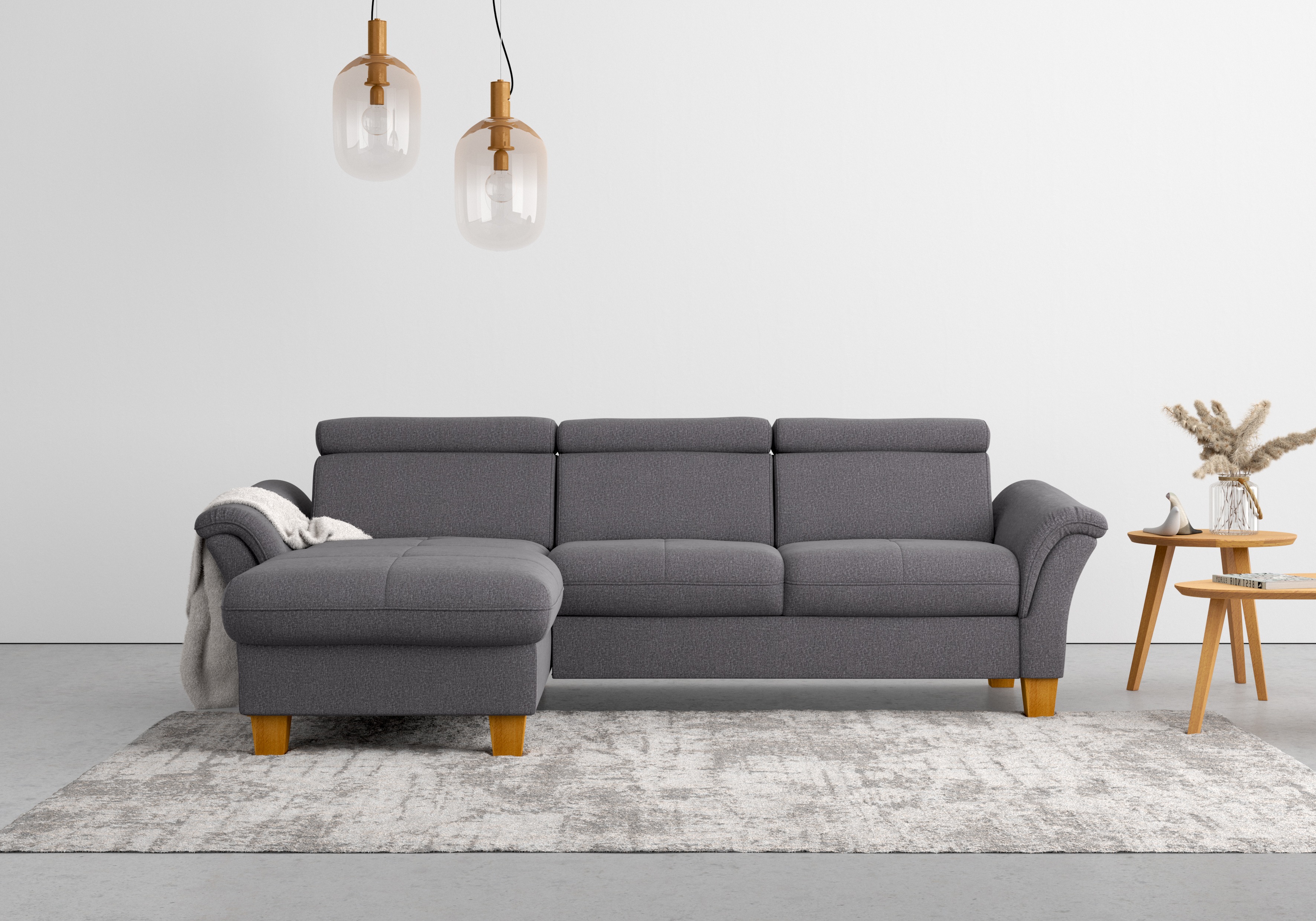 Thumbnail - Home affaire Ecksofa "Lindgren L-Form", wahlweise mit Bett mit klappbaren Rollen, Kasten und Kopfverstellung