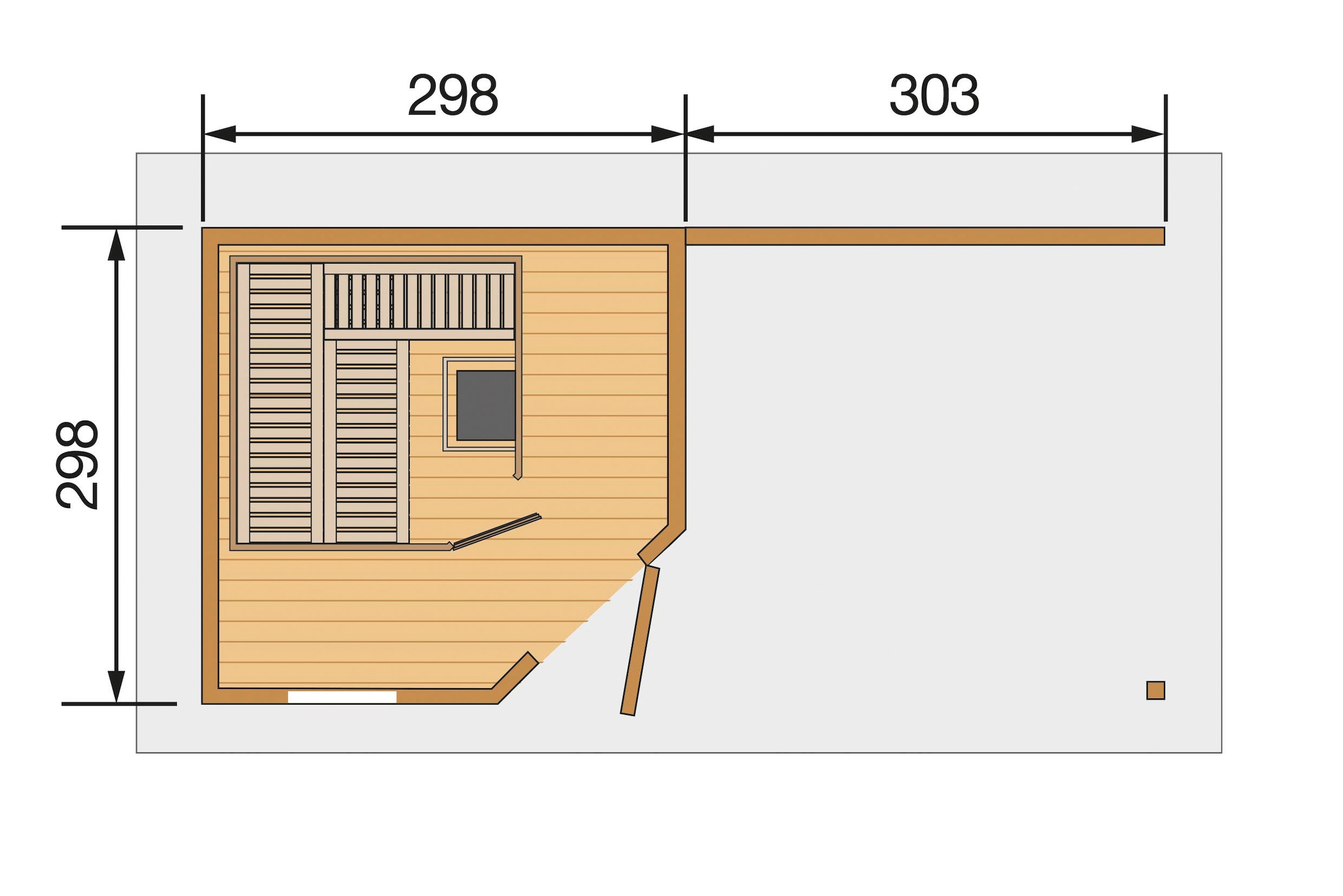 weka Sauna »Salo«, 7,5 kW-Ofen mit digitaler Steuerung