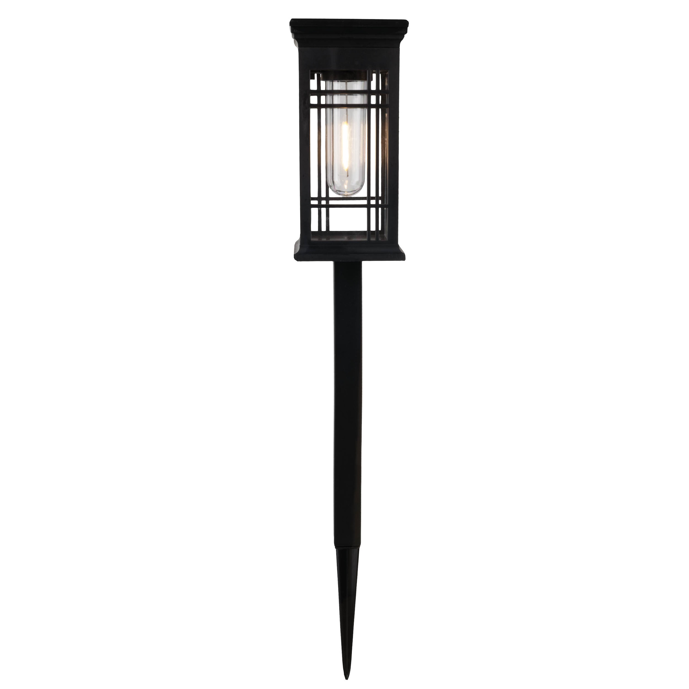näve LED Solarleuchte »Baskara« LED-Modul 1 Stk. Warmweiß 2er-Set Dekoerdspieß Laterne schwarz, Schiebeschalter, H: 42cm, IP44