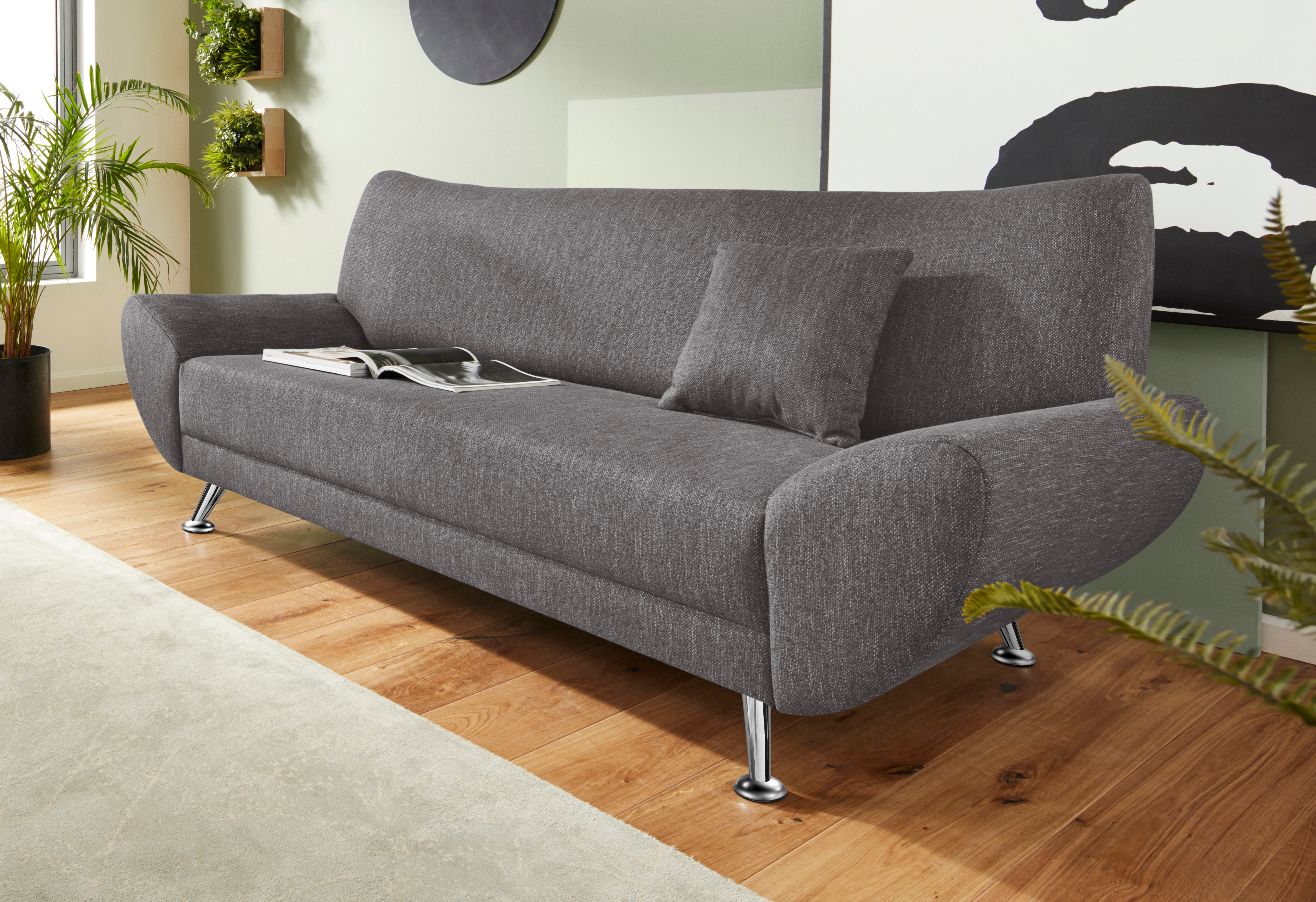 Home affaire 3-Sitzer "Saltare elegant & komfortabel, toller Designfuß, bequem, Breite 205cm"