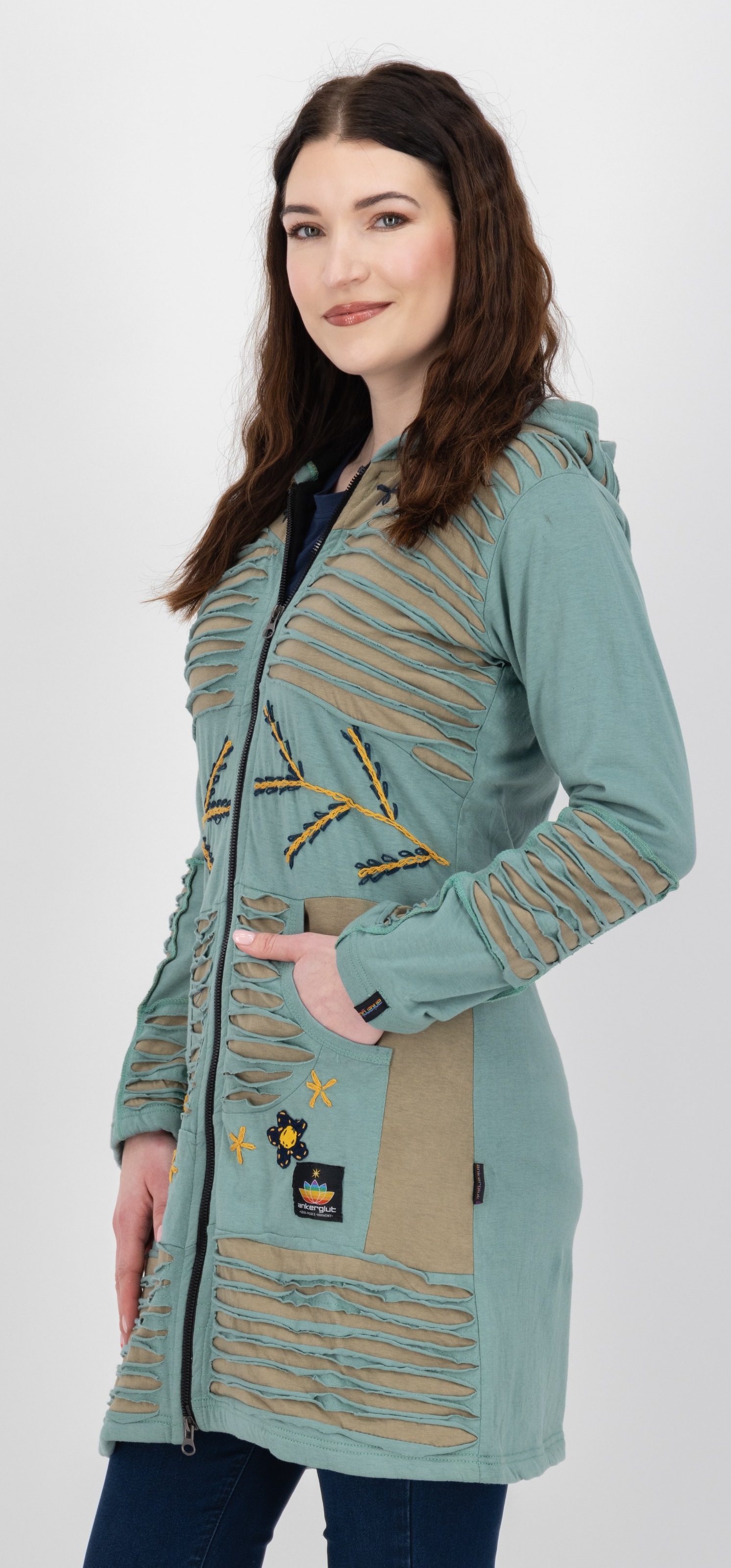 DEPROC Active Fleecejacke "Patchwork NUNAVUT LONG WMN", auch in Großen Größ günstig online kaufen