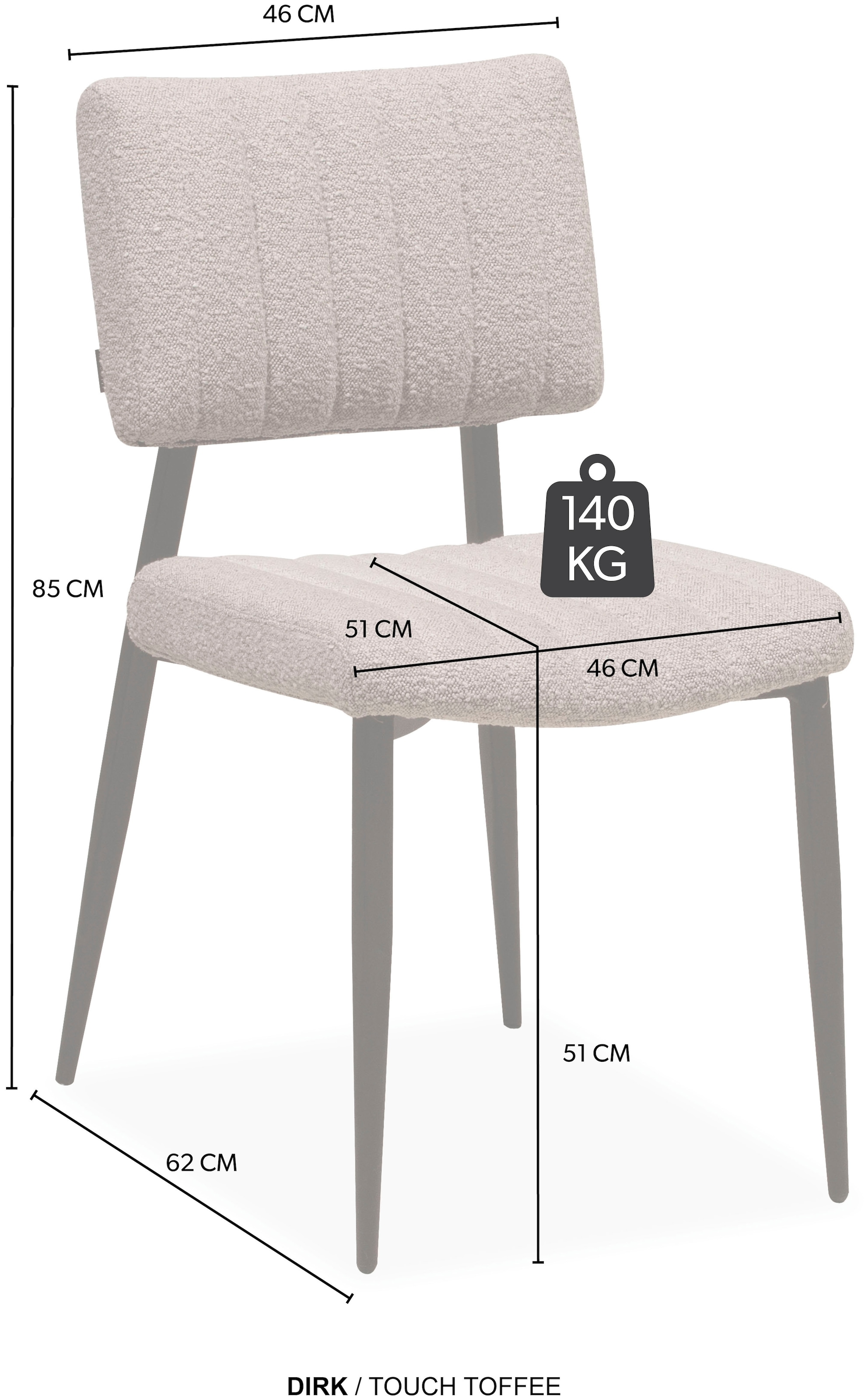 OMG Design Esszimmerstuhl »Dirk«, (Set), 1 St., Stoff, moderner Boucle Bezug, bequem gepolstert