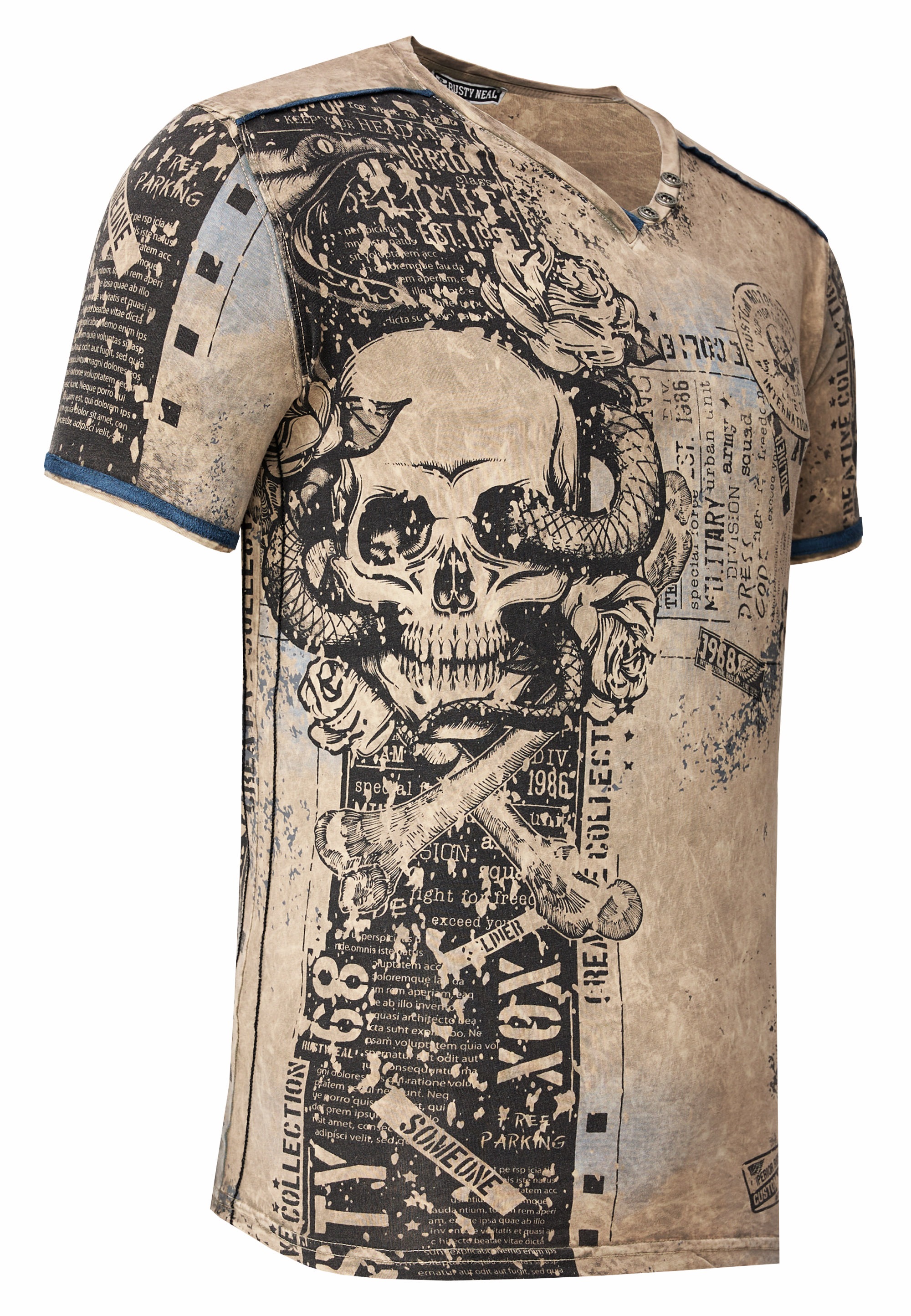 Rusty Neal T-Shirt »Rusty Neal T-Shirt«, mit coolem Allover-Print