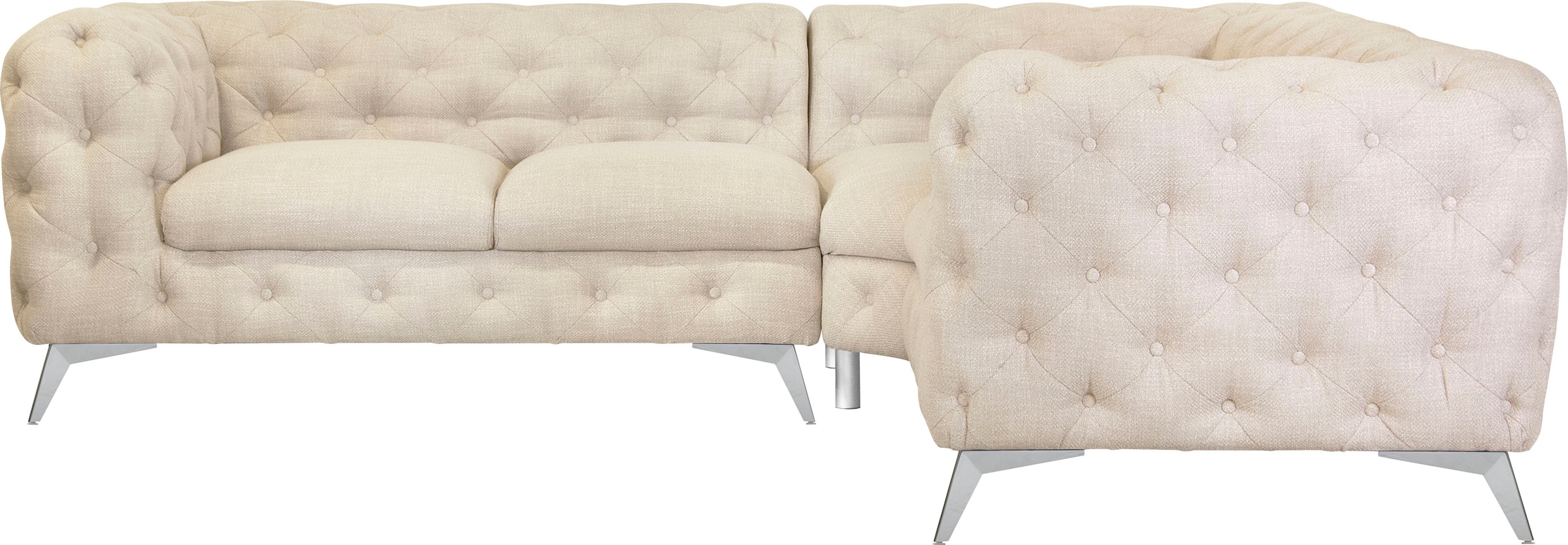 Home affaire Chesterfield-Sofa "Ecksofa GLYNIS L-Form mit Wellenunterfederu günstig online kaufen