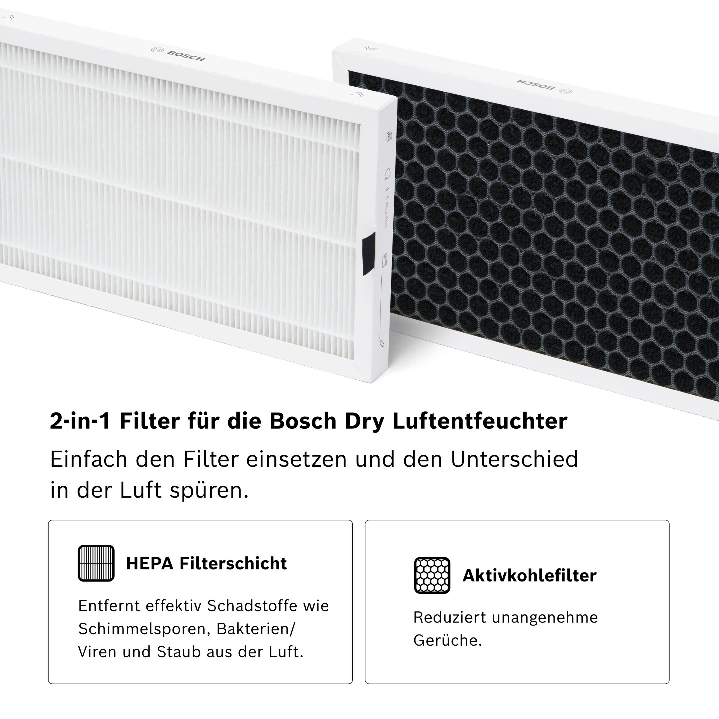 BOSCH Kombifilter »2-in-1 HEPA Filter leicht Einzusetzen und Langanhaltend« 2 Stk. tlg.