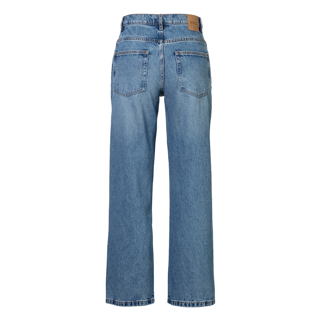 BOSS ORANGE High-waist-Jeans »Barrel High Rise Hochbund High Waist Premium Denim Jeans«, mit BOSS Metallschriftzug