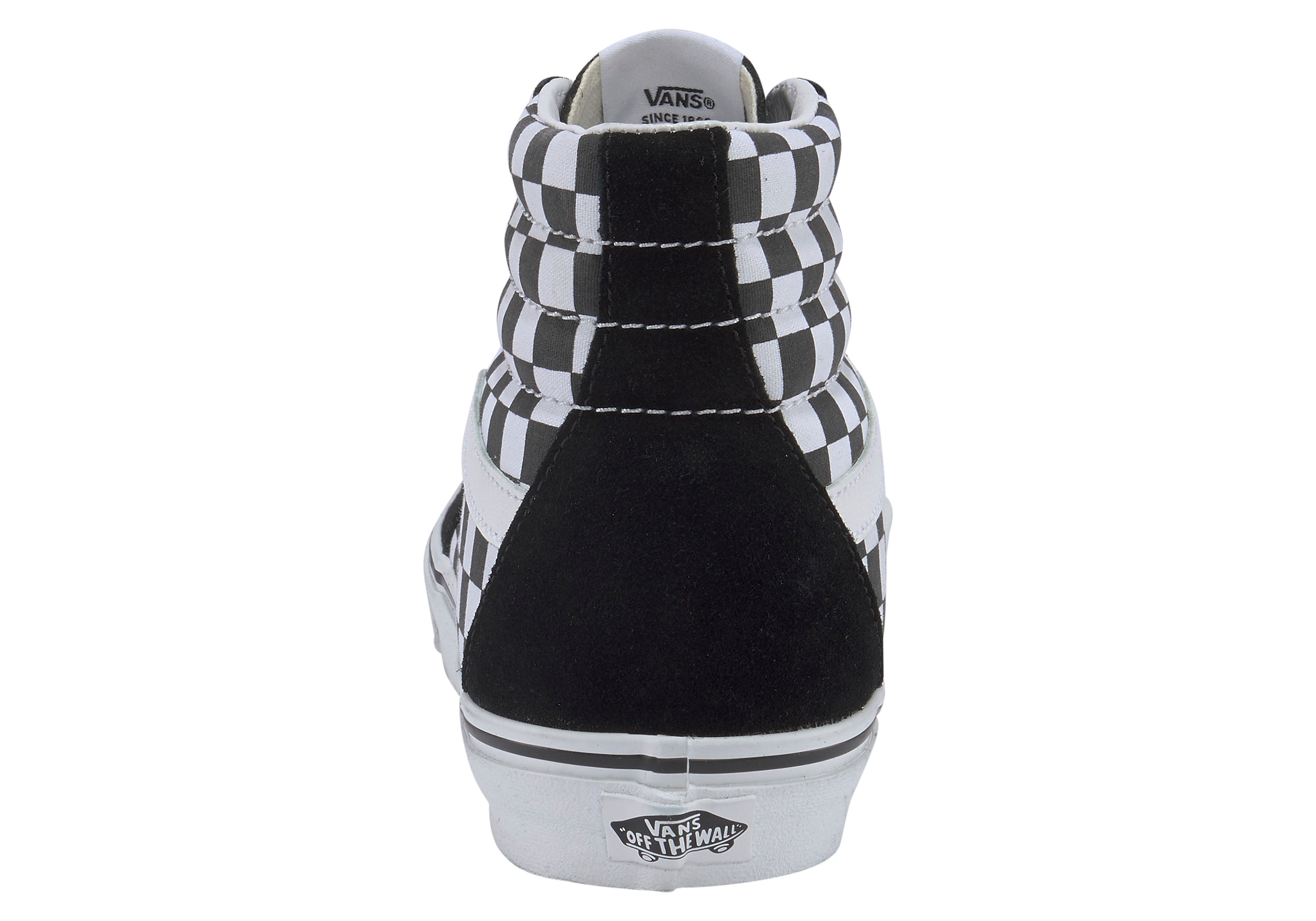 vans sk8 hi black checkerboard