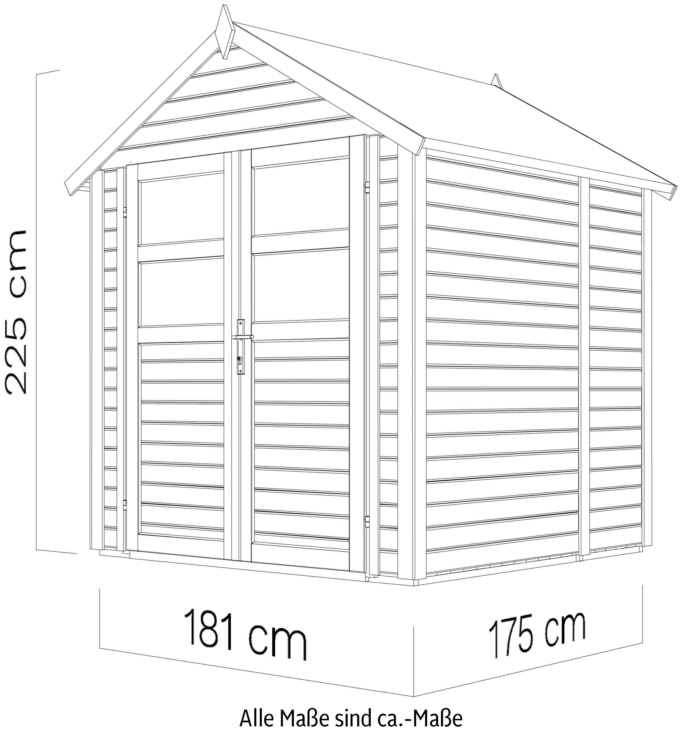 KONIFERA Gartenhaus »Visby 2«, Inklusive Fussboden, in 4 Größen und 2 Farben