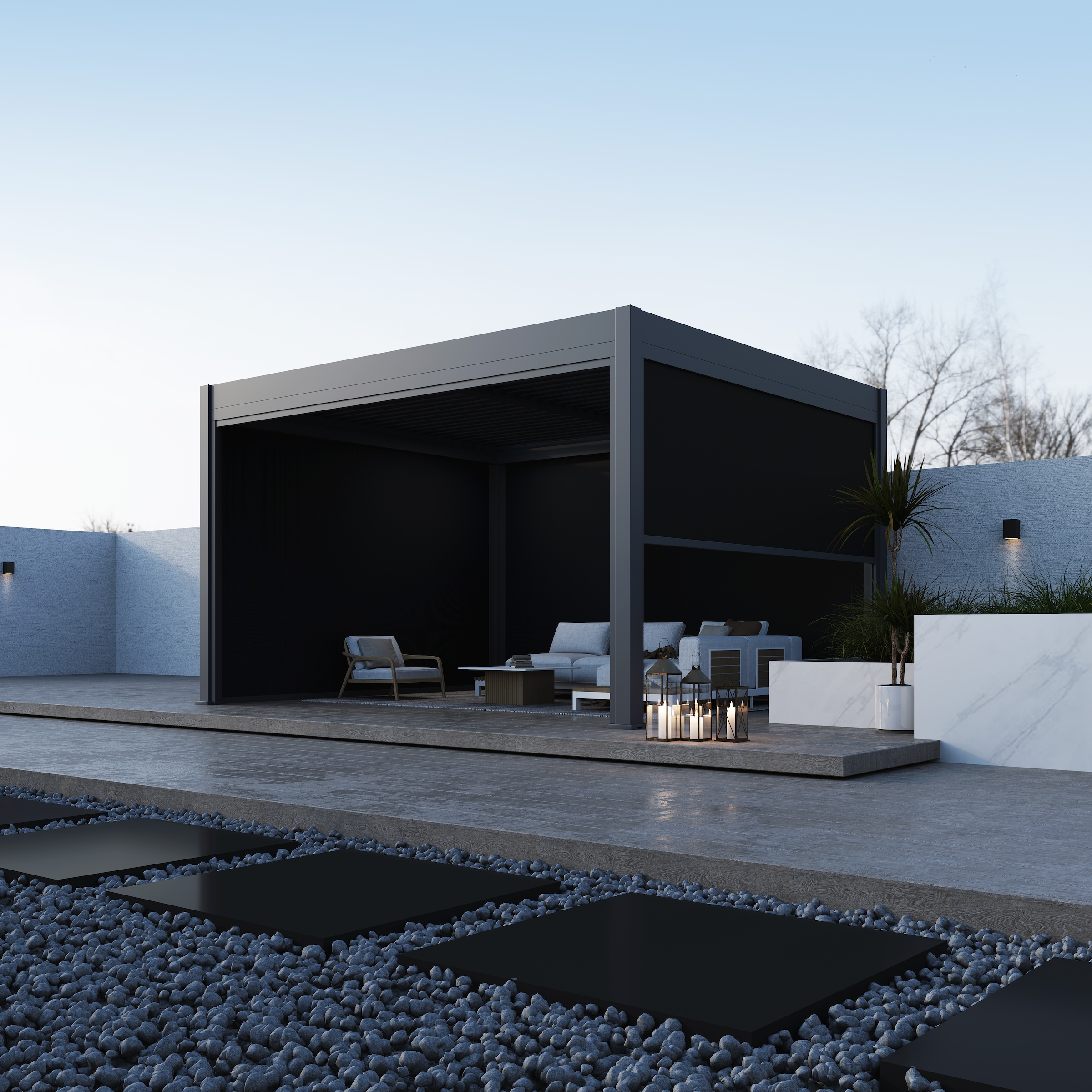 Paragon Pavillonseitenteil »für Pergola Grand Tuscan 14 Grau«