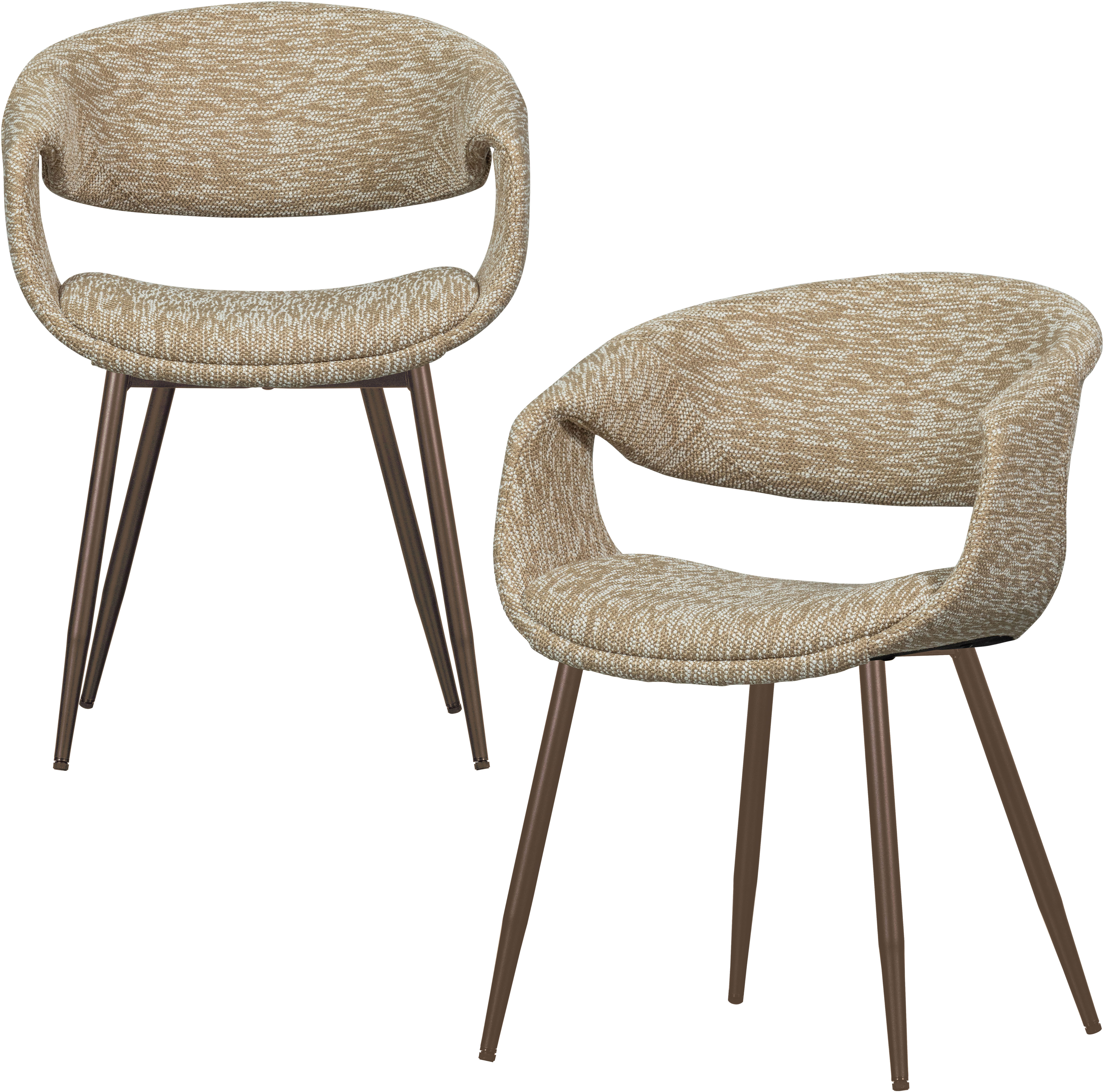 WOOOD Esszimmerstuhl "Yossi mit Gewebtem Bezug und Armlehnen B 57 x T 57 x H 78 cm (2er-Set)" (Set) 2 Stk.Maximale Verschleißfestigkeit, Tragkraft 136 kg, Pfleiglicht
