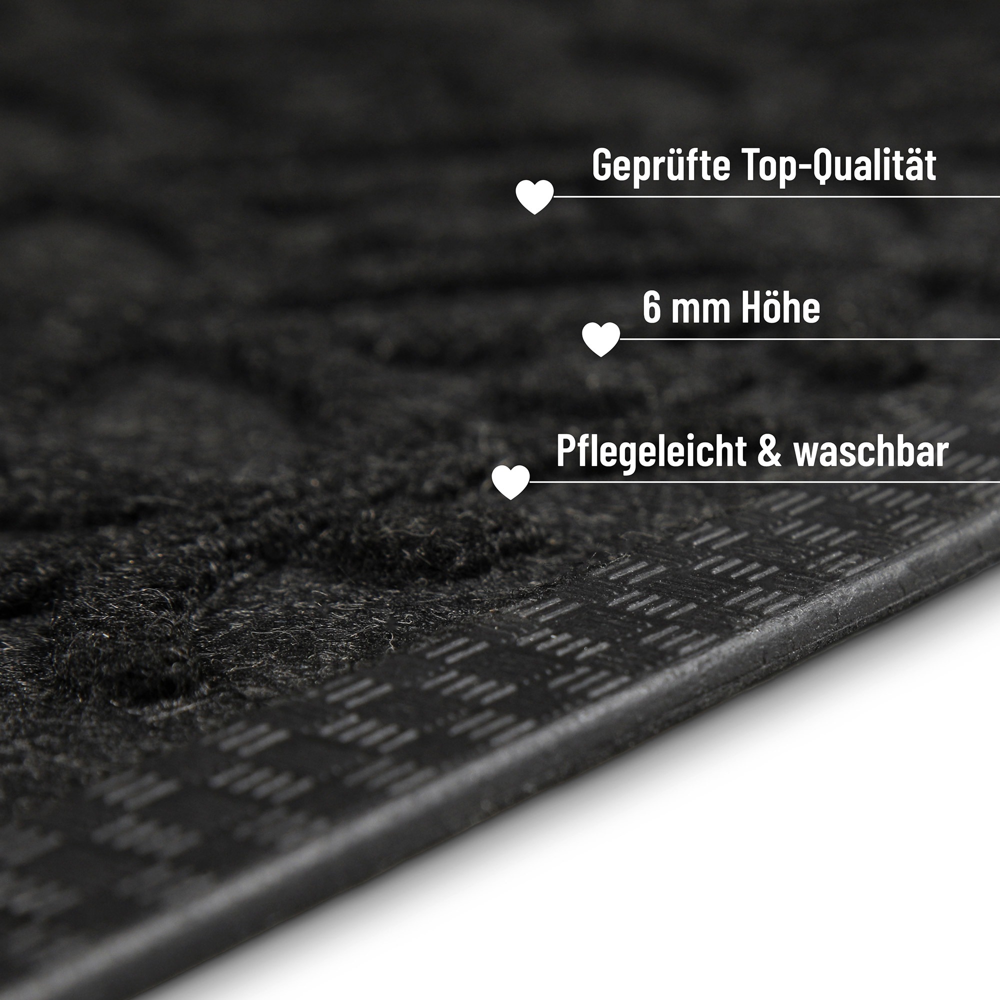 Fußmatte WECON HOME "Midnight Mosaic", grau (anthrazit), B:45cm H:4mm L:75cm, Polyester, Teppiche, Fußmatte, pflegeleicht, rutschfest, Ornamente, Innen & Außen, Schmutzfangmatte 3