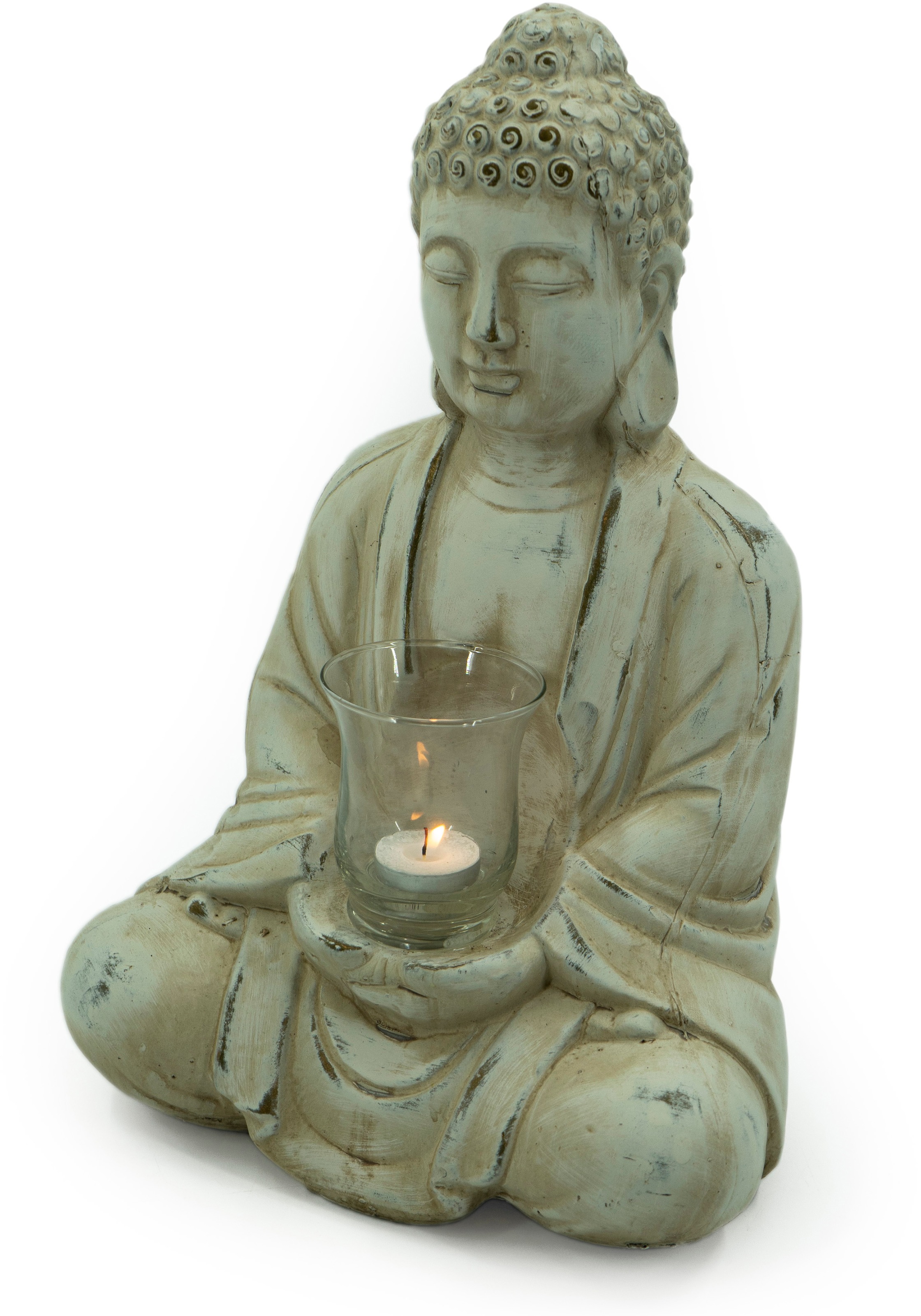 NOOR LIVING Teelichthalter "Buddha" mit Teelichtglas, Höhe 40 cm günstig online kaufen