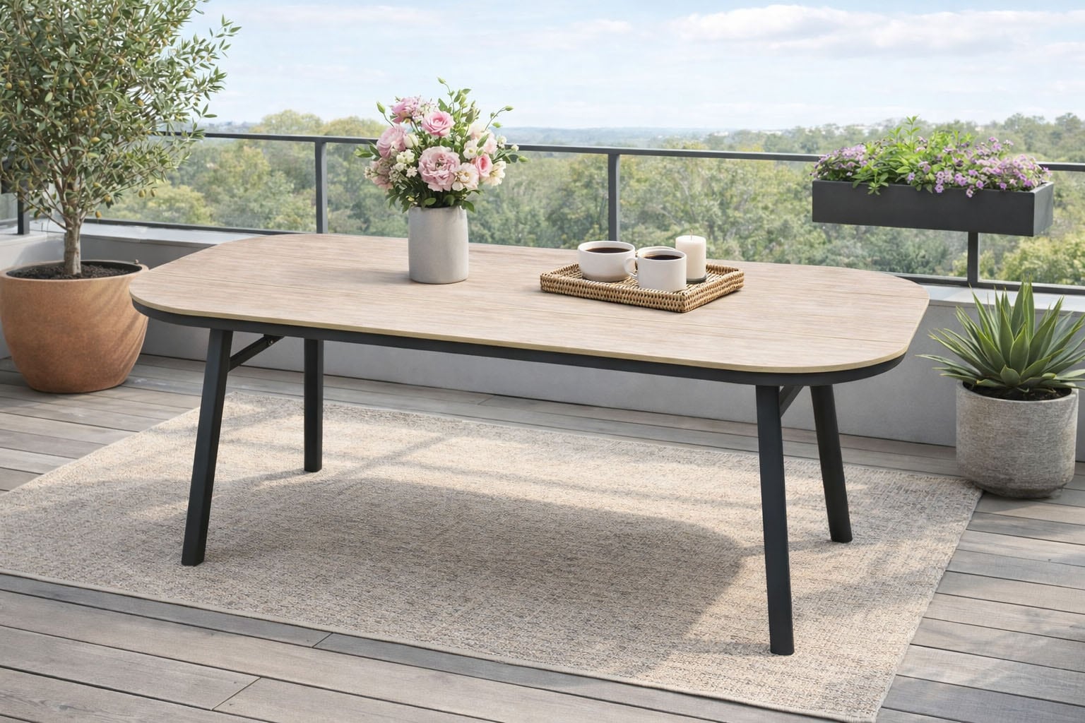Destiny Garten-Essgruppe »LUNA SAN MARINO Essgruppe 4 Se + Tisch OV 180x90cm holzf.« Set, 