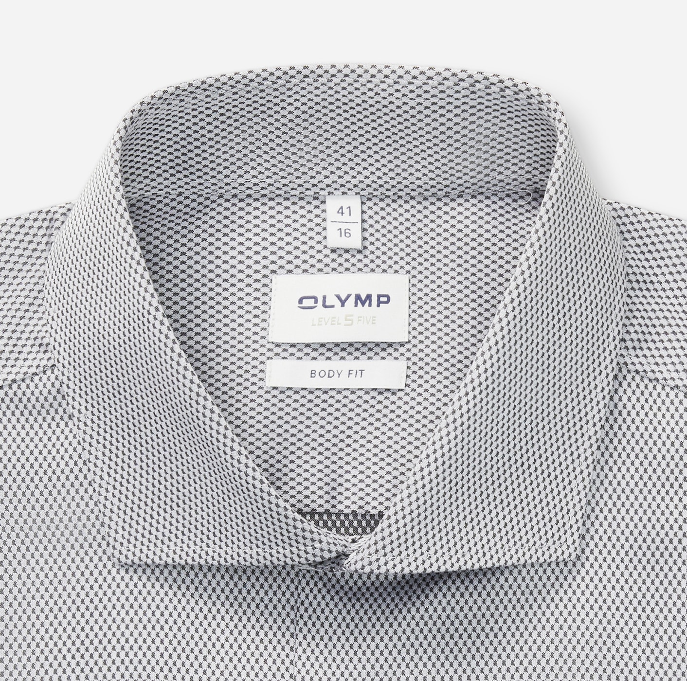 OLYMP Langarmhemd »Level Five«, body fit, Businesshemd, Minimalprint, Royal-Kentkragen