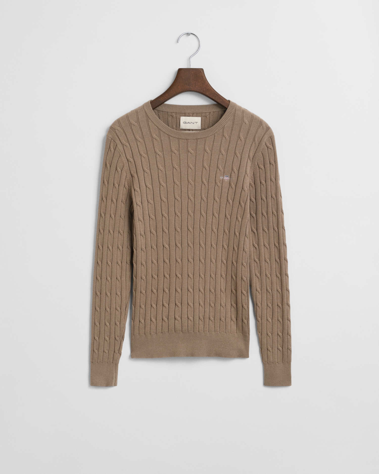Gant Strickpullover "STRETCH COTTON CABLE C-NECK" mit Logostickerei auf der günstig online kaufen