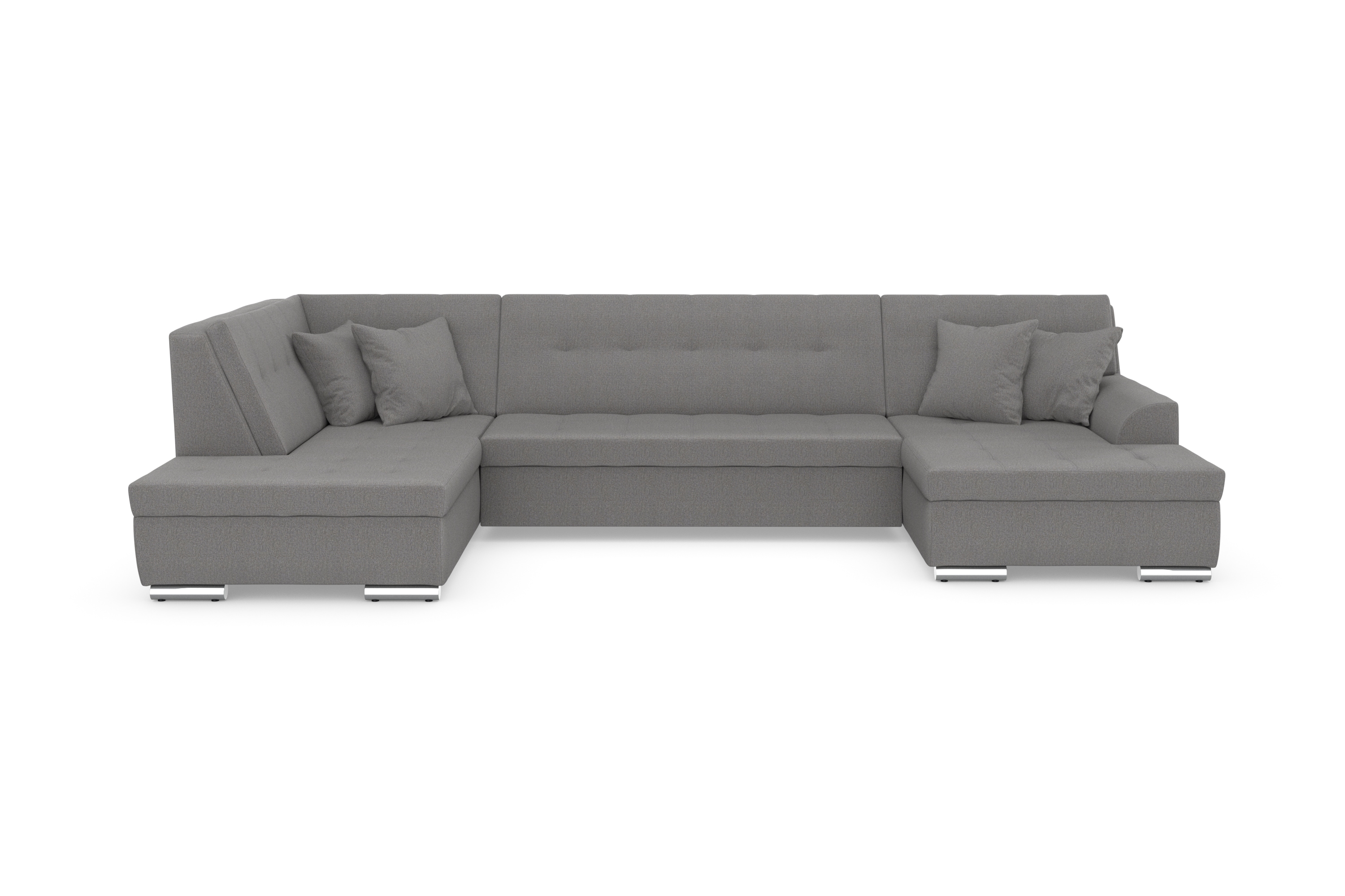 DOMO collection Wohnlandschaft "TREVISO inkl. Zierkissen, moderne Steppung, XXL: 364x201x83 cm" wahlweise mit Bettfunktion, in vielen Bezugsarten auch in Cord U-Form