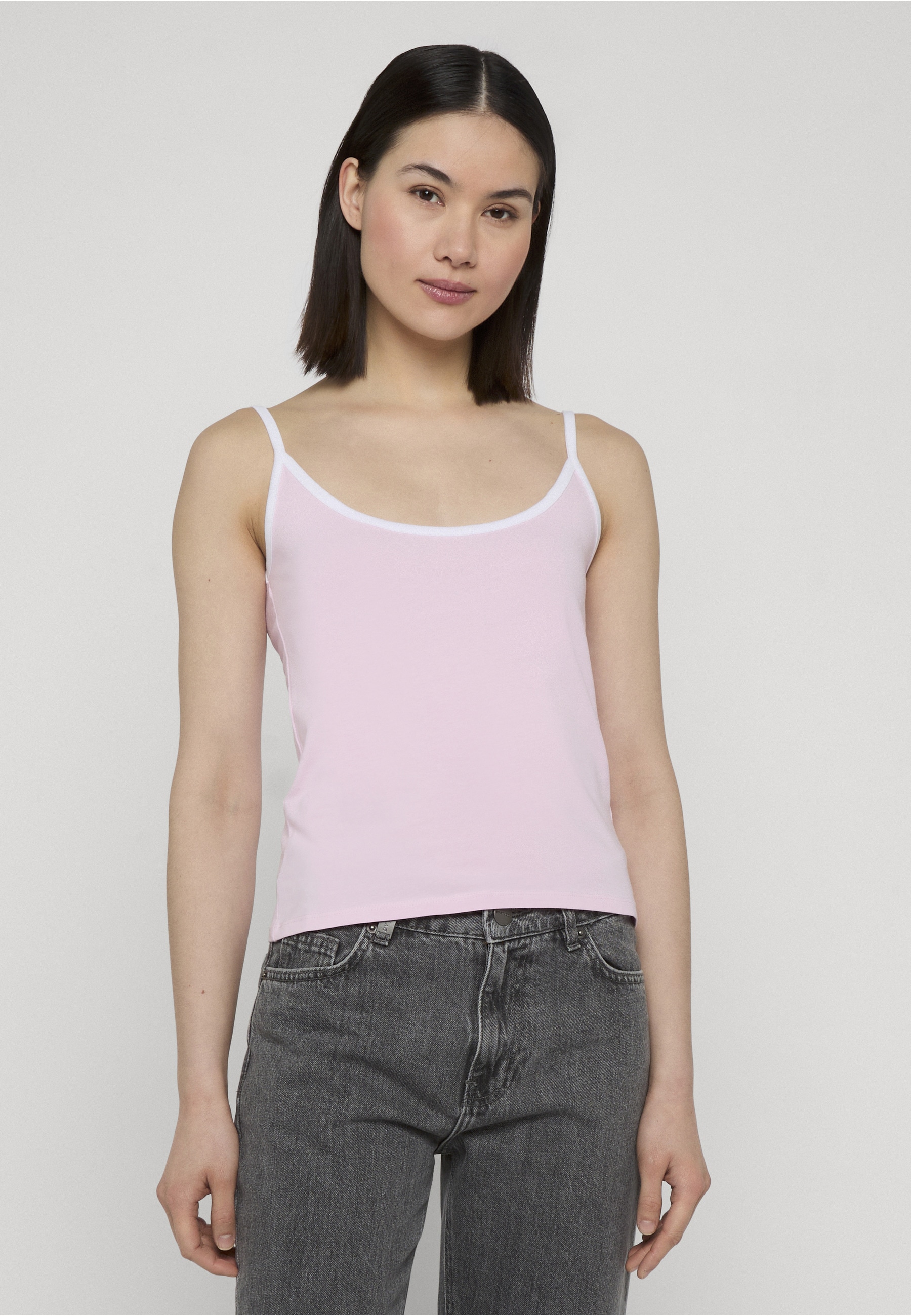 URBAN CLASSICS Tanktop »Urban Classics Ladies Contrast Basic Top 2-Pack«