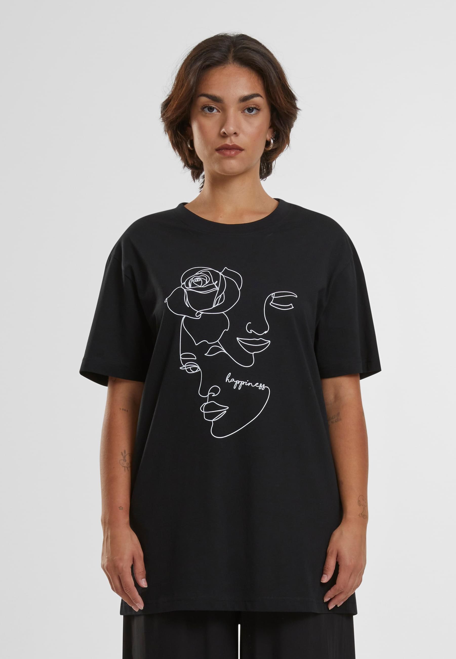 MisterTee T-Shirt »MisterTee Damen Ladies One Line Rose Tee«, (1 tlg.)