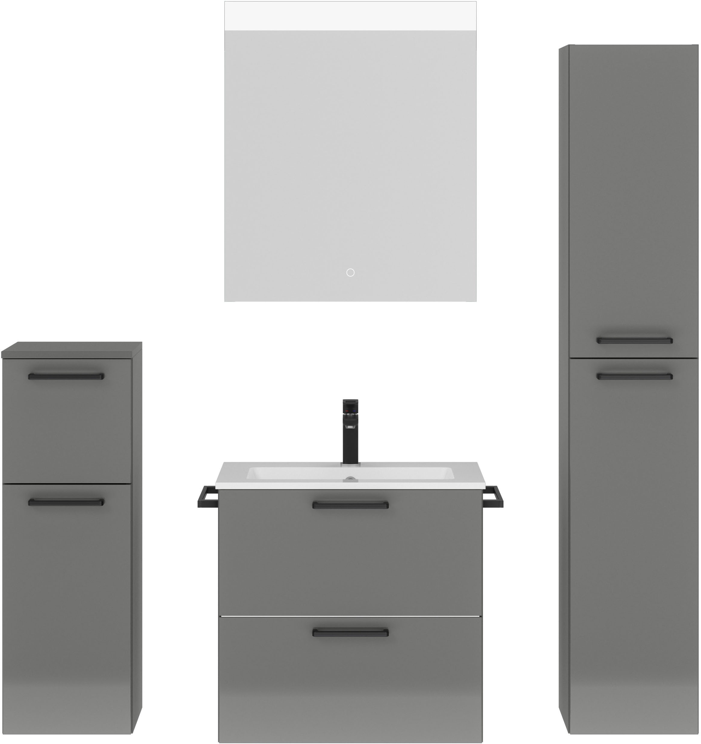 nobilia Badmöbel-Set "Tolvina" vormontiert, mit Soft-Close, 4 Stk. tlg. günstig online kaufen