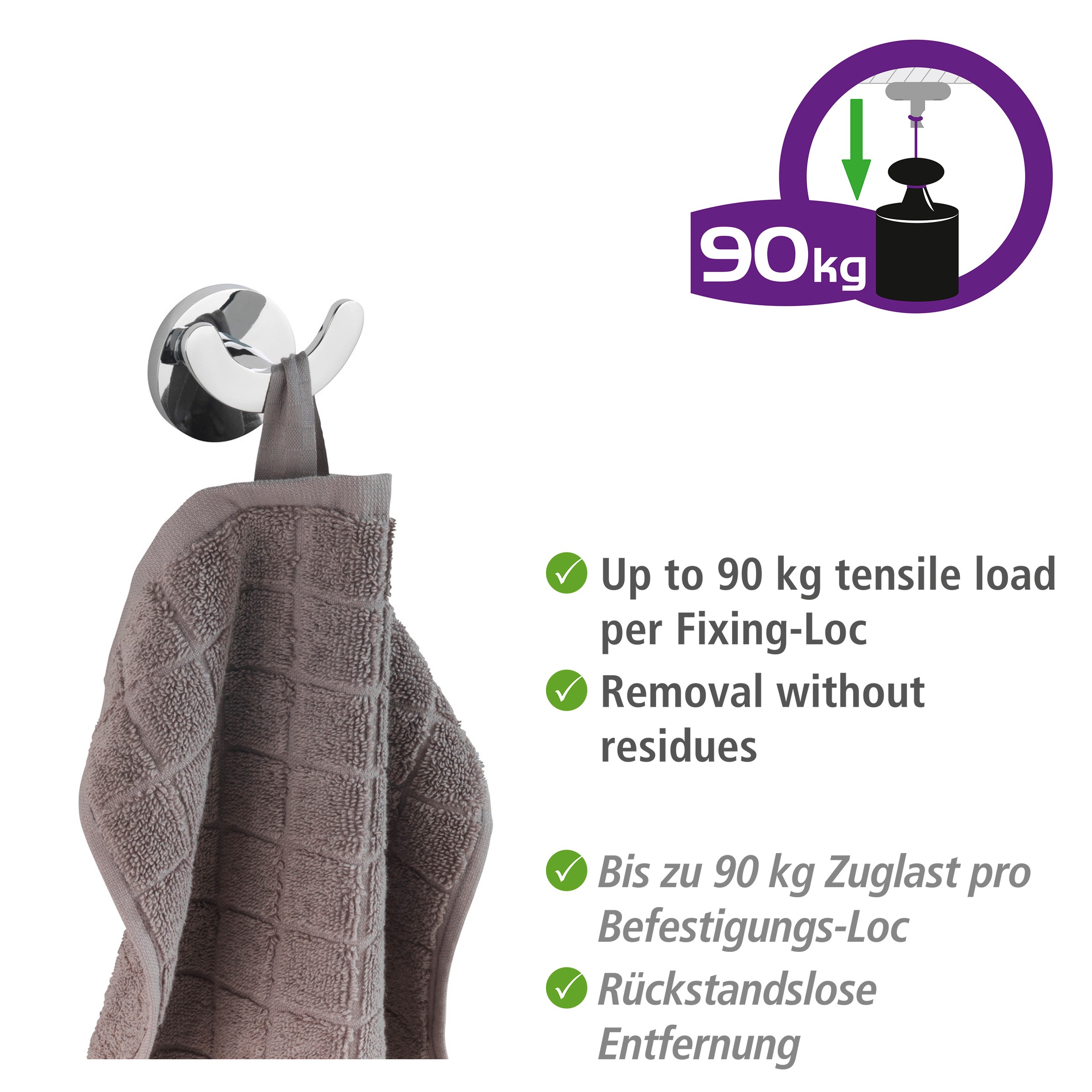WENKO Wandhaken »UV-Loc® Isera«, ohne Bohren