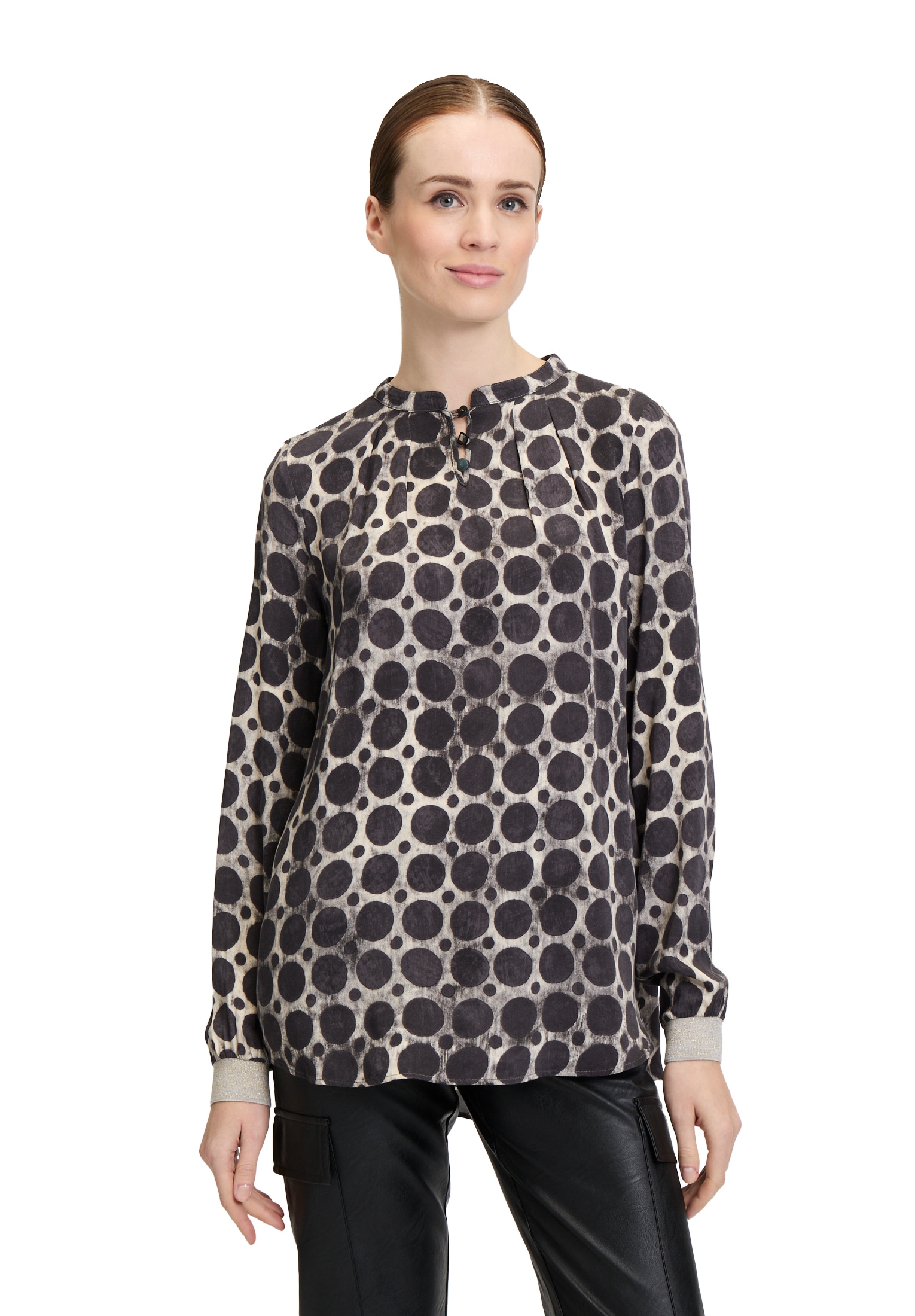 Cartoon Schlupfbluse "Cartoon Damen Casual-Bluse mit Rippbündchen" günstig online kaufen