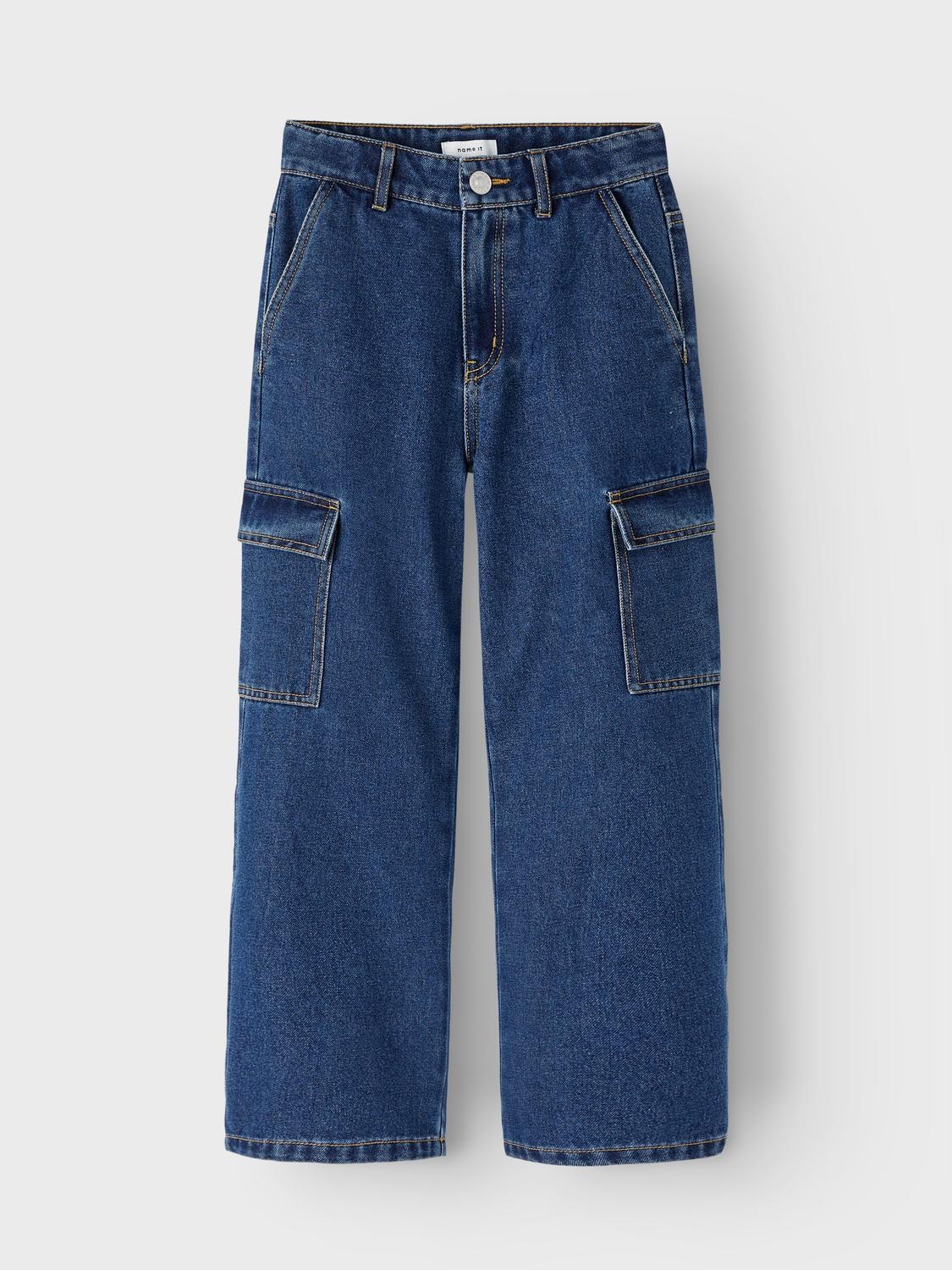 Name It Jean Rose Wide Cargo Fit Dark Blue Denim 8 Années Filles 4