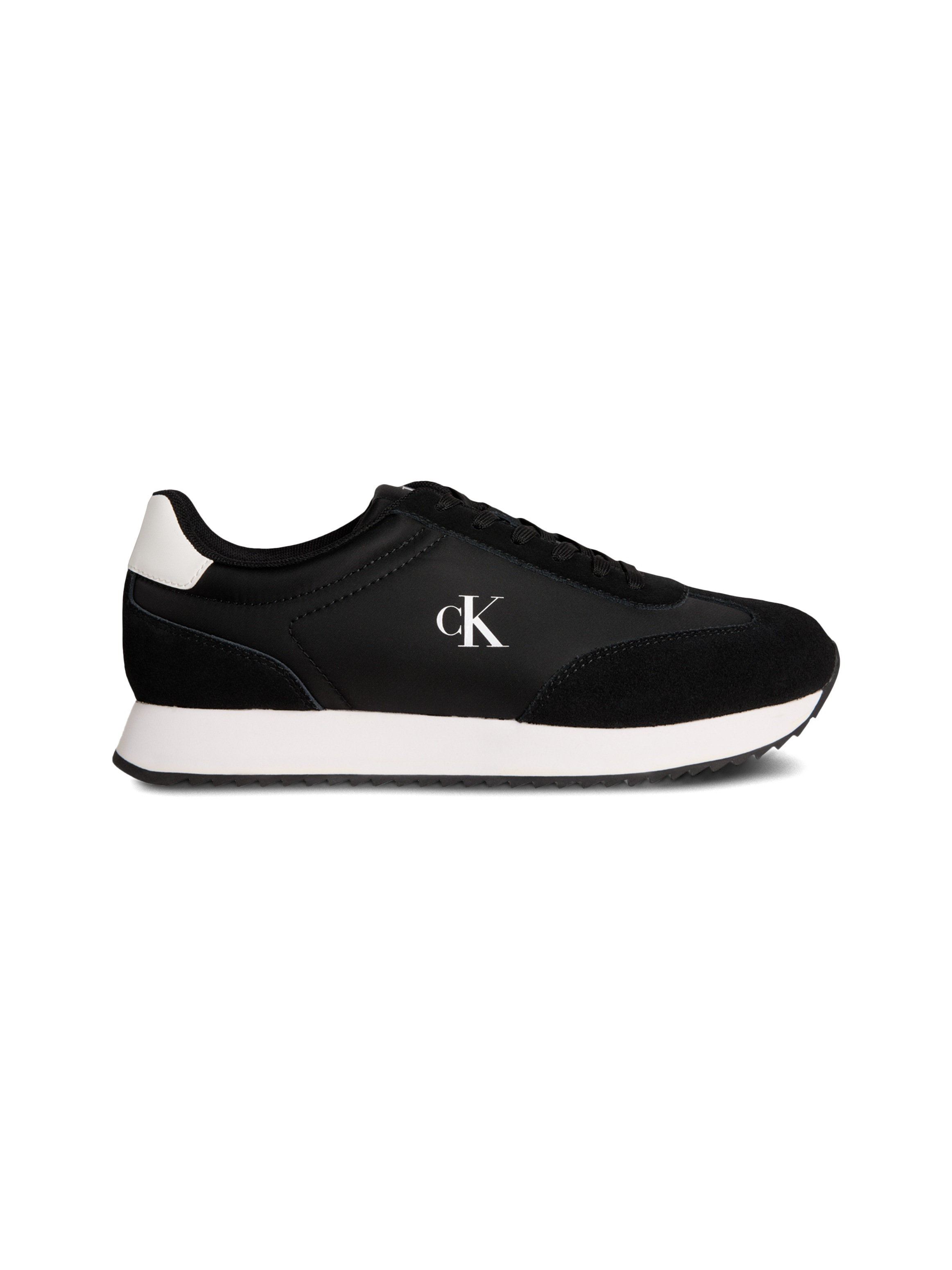Calvin Klein Jeans Sneaker »RETRO RUNNER LACE UP NY-SU«, Freizeitschuh, Halbschuh, Schnürschuh mit seitlichem CK-Logo