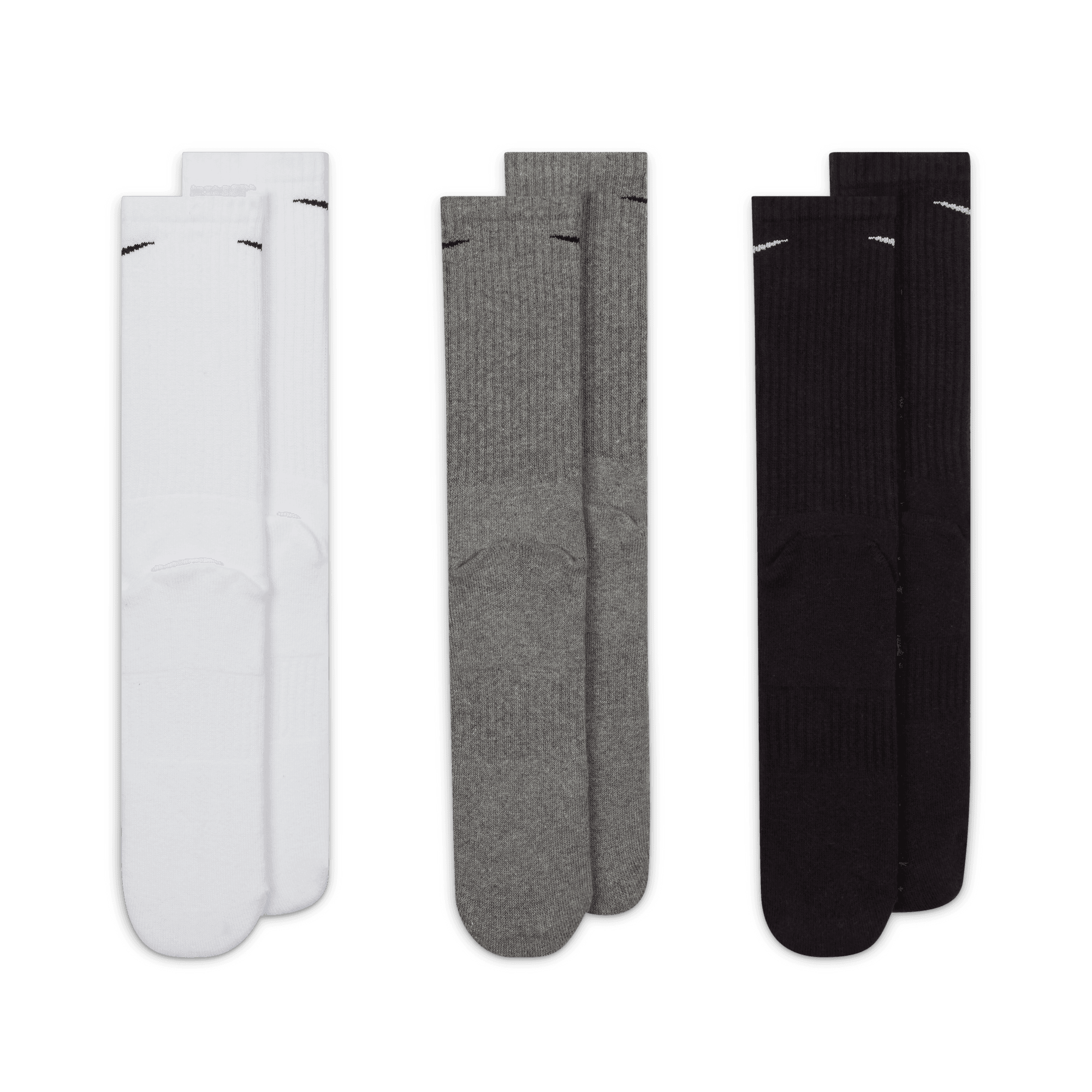 Nike Funktionssocken »U NK EVERYDAY CSH CRW 3PR 132« für Fitness-Training, mit dicker Frottee-Sohle, Crew-Länge