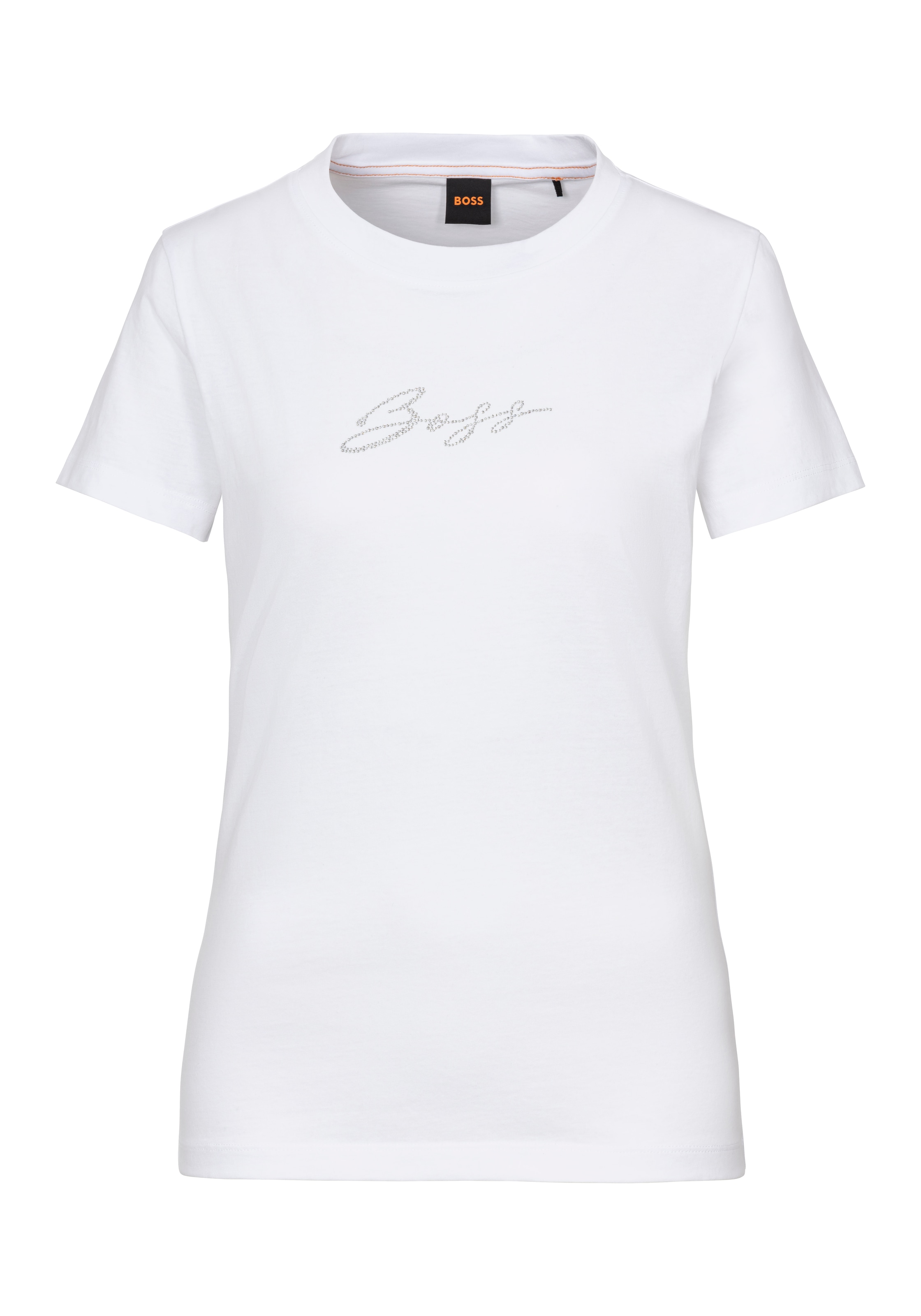 BOSS ORANGE T-Shirt "C Esogo 2 MA crystal", mit glitzer Logoschriftzug günstig online kaufen