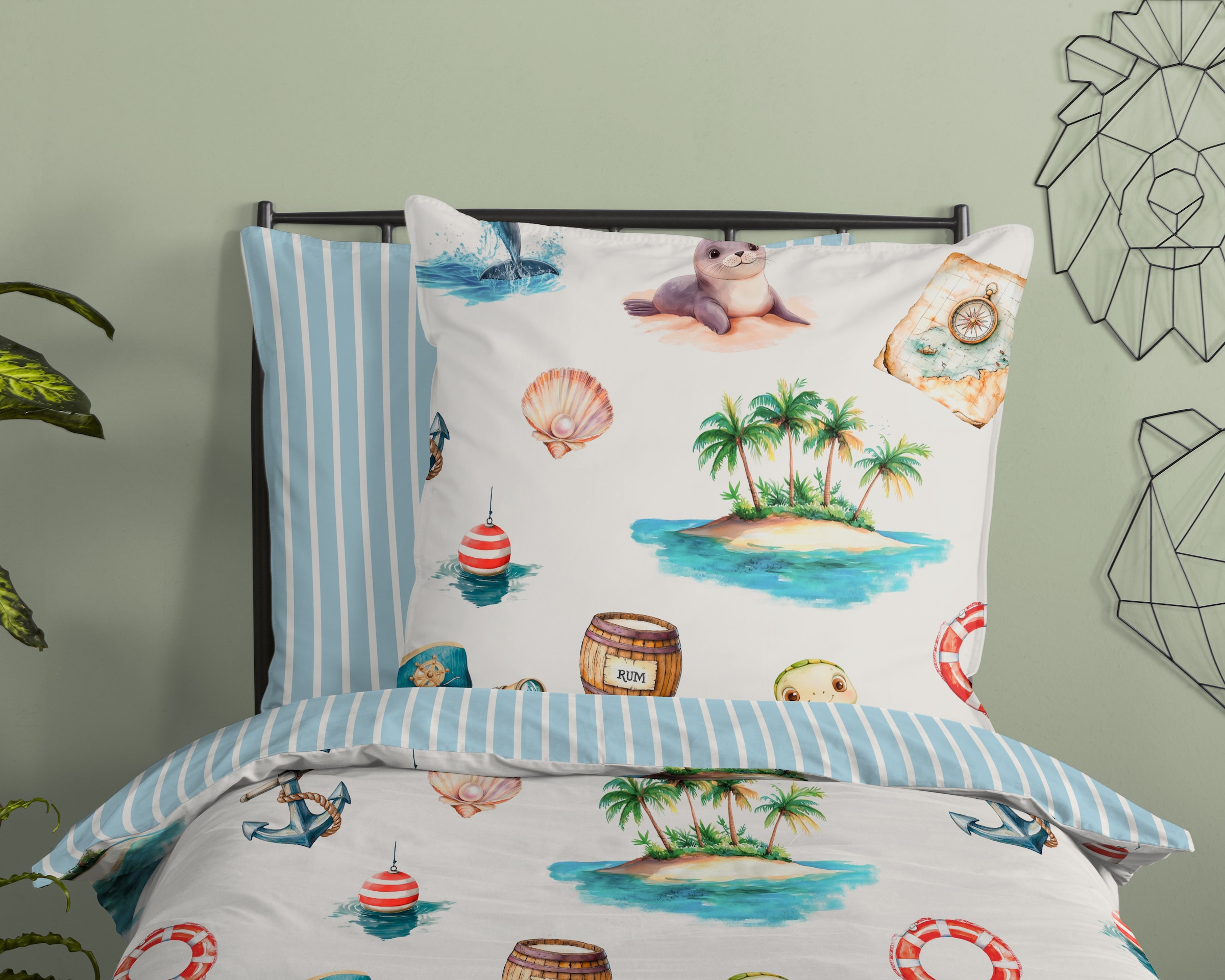 good morning Kinderbettwäsche »Capi« 2 Stk. tlg. Baumwolle, Renforcé, Wendeoptik, Kind, Baby, Maritim, Meer