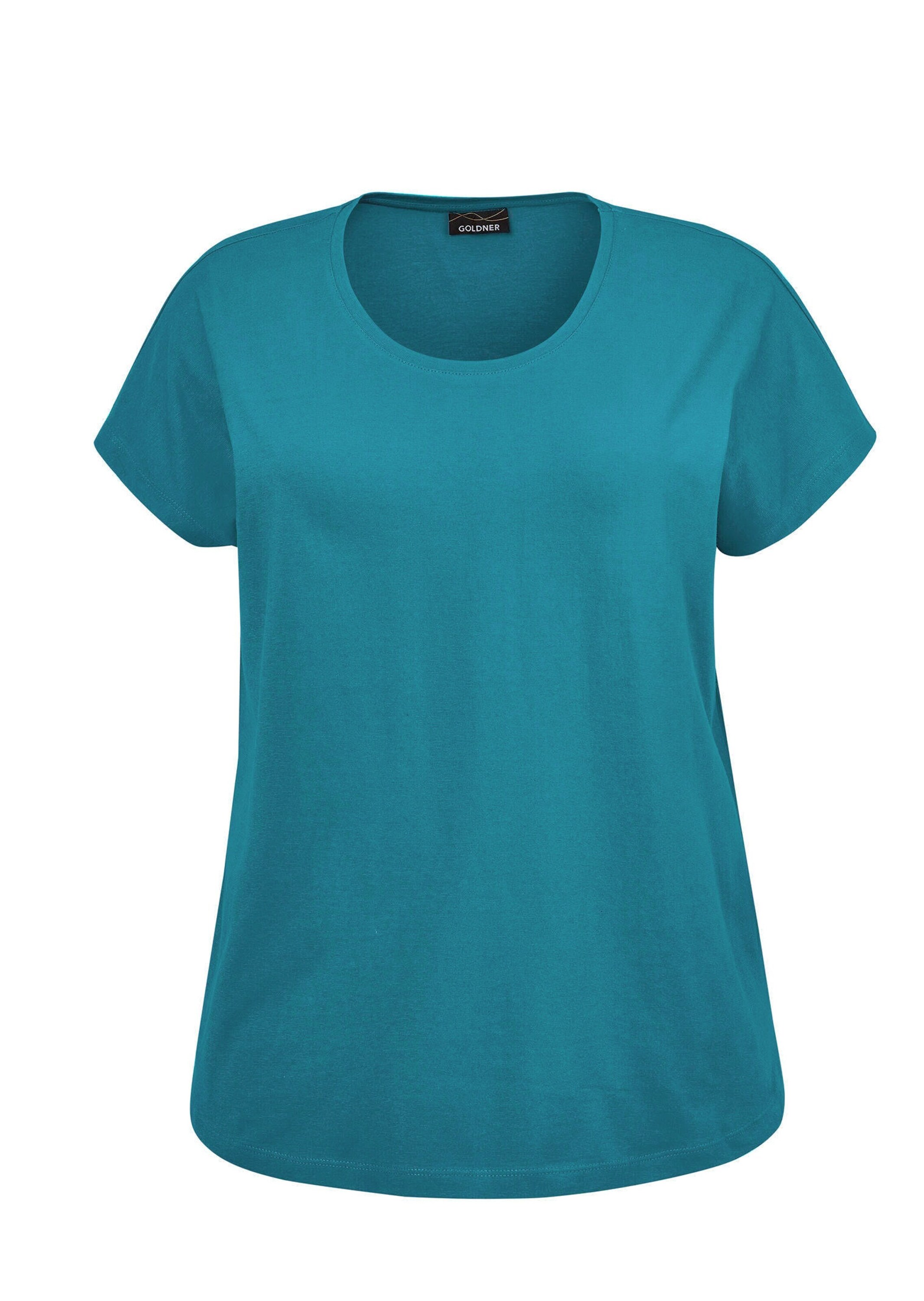 GOLDNER Kurzarmshirt "Shirt mit Rundhalsausschnitt" Tiefer Rundhalsausschnitt