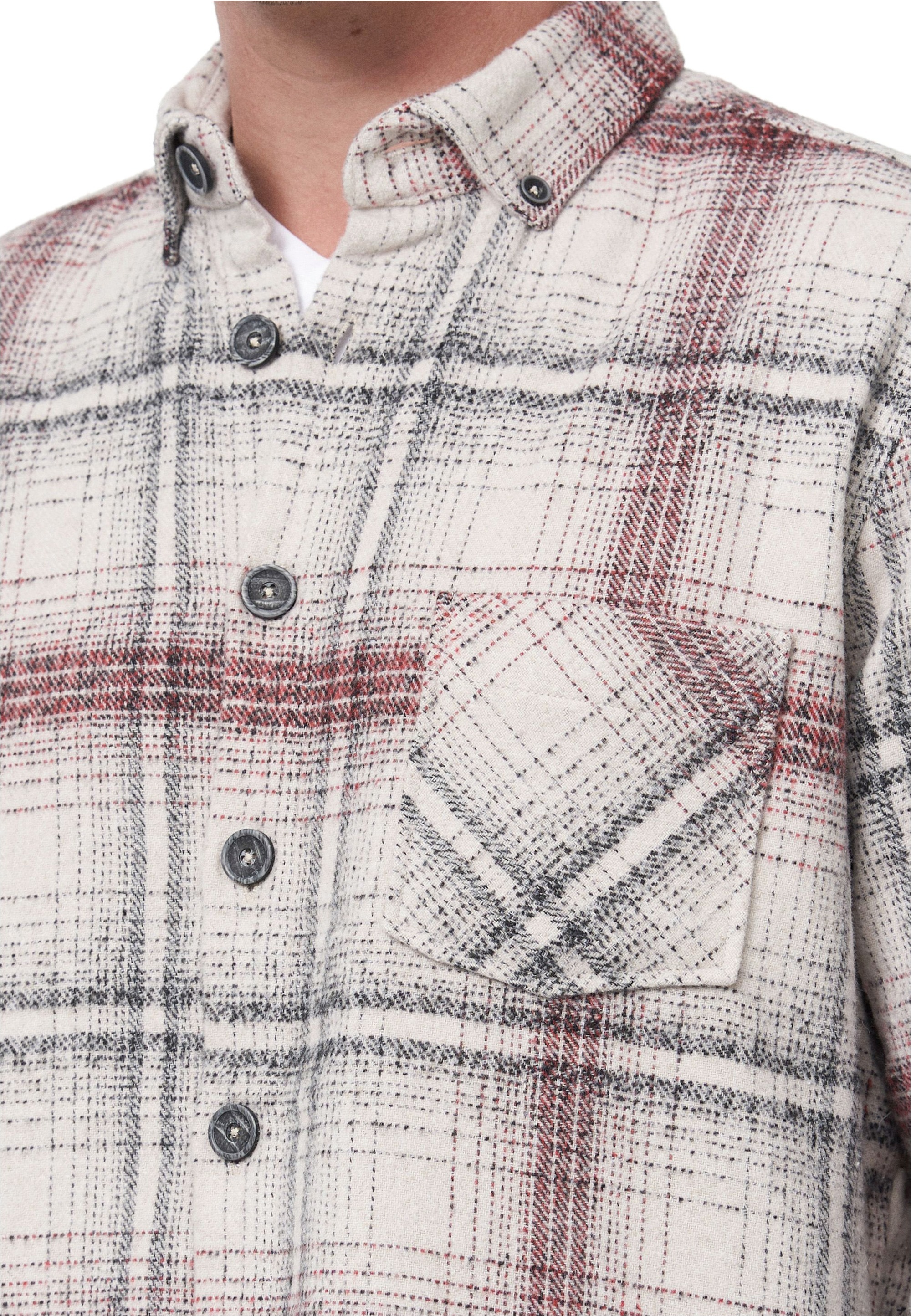 Rusty Neal Langarmhemd »Basic« im trendigen Holzfäller-Look