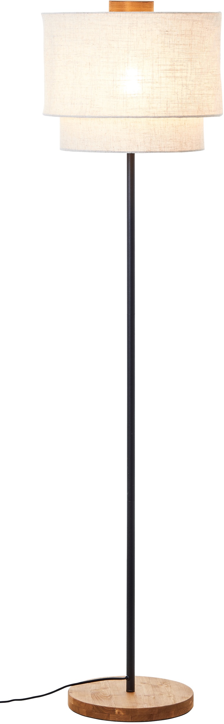 OTTO products Stehlampe »Lucee«, 1 Standleuchte BAUR Fassung, Leinen Schirm, mit beige/natur flammig-flammig, Holzelemente, | E27