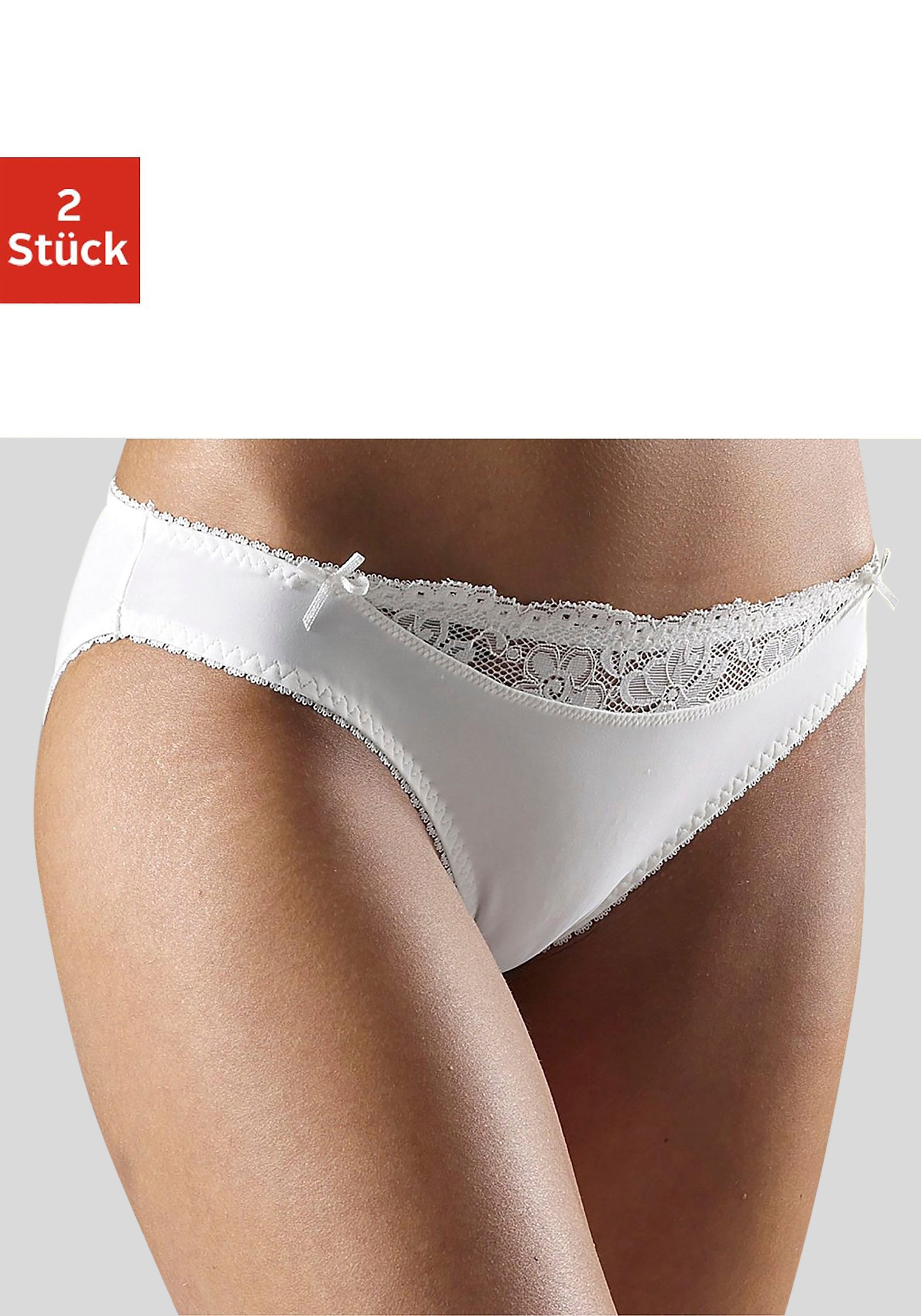 Nuance by Lascana Slip "mit Spitzeneinsatz vorne" Packung, als Dessous-Set kombinierbar, Dessous